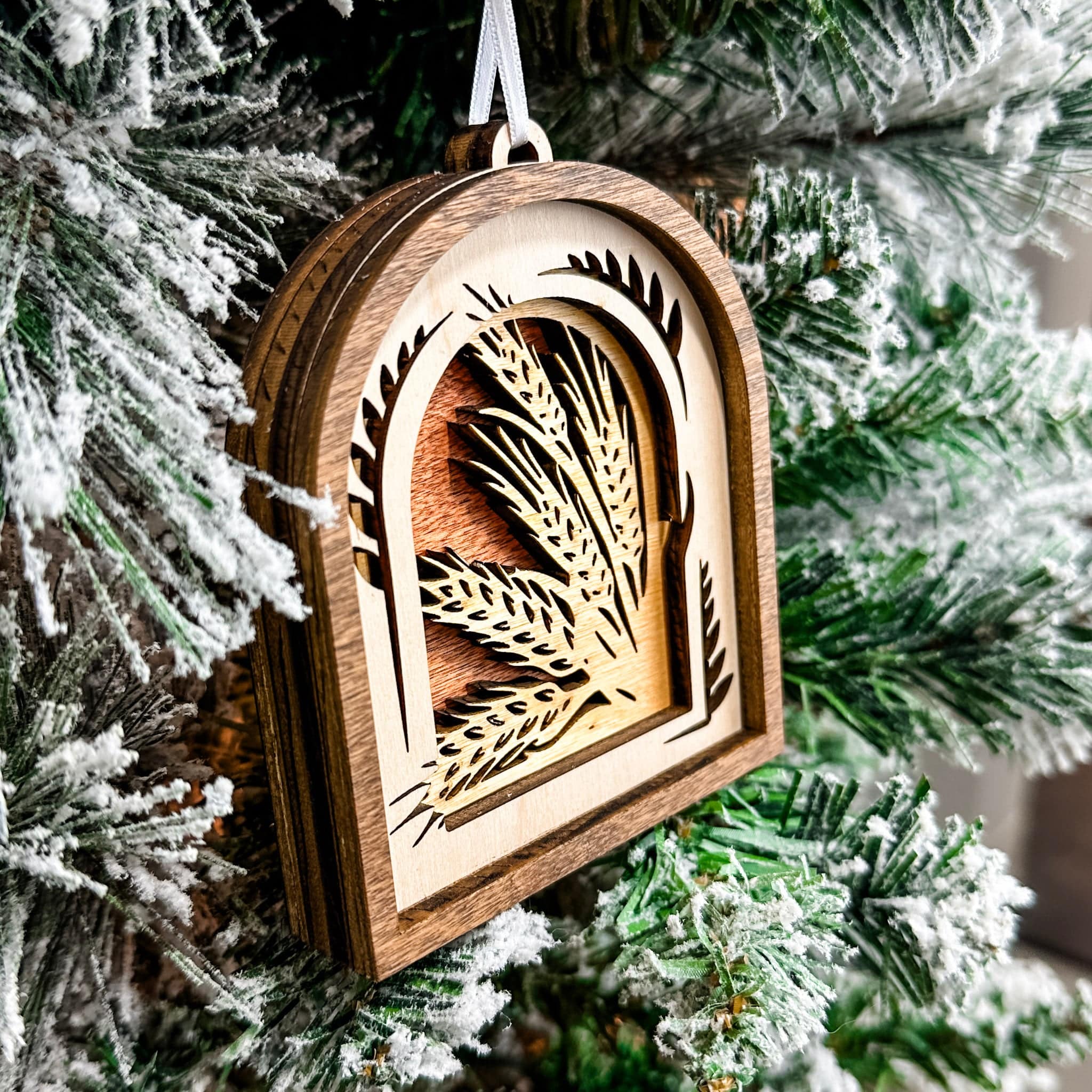 The Wheat Mosaic | Premium Multilayer Wood Ornament