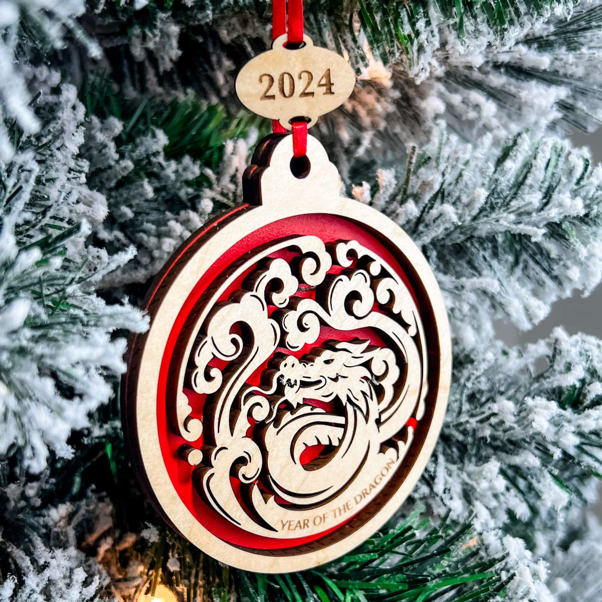 The Year of the Dragon • 3D Wood Ornament