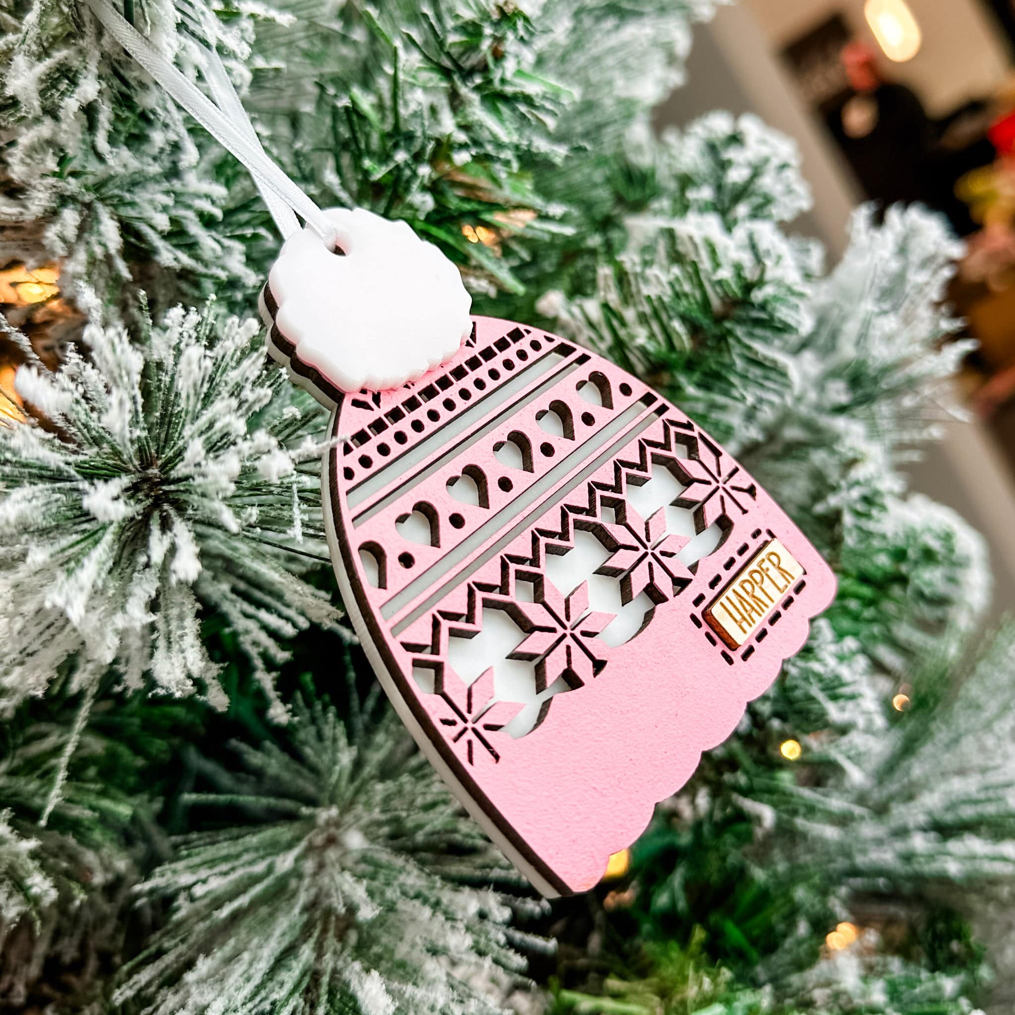 Toques (hats if you're not from Canada, eh) • 3D Wood & Acrylic Ornament ⭐Jamie's Pick (Pink!)⭐