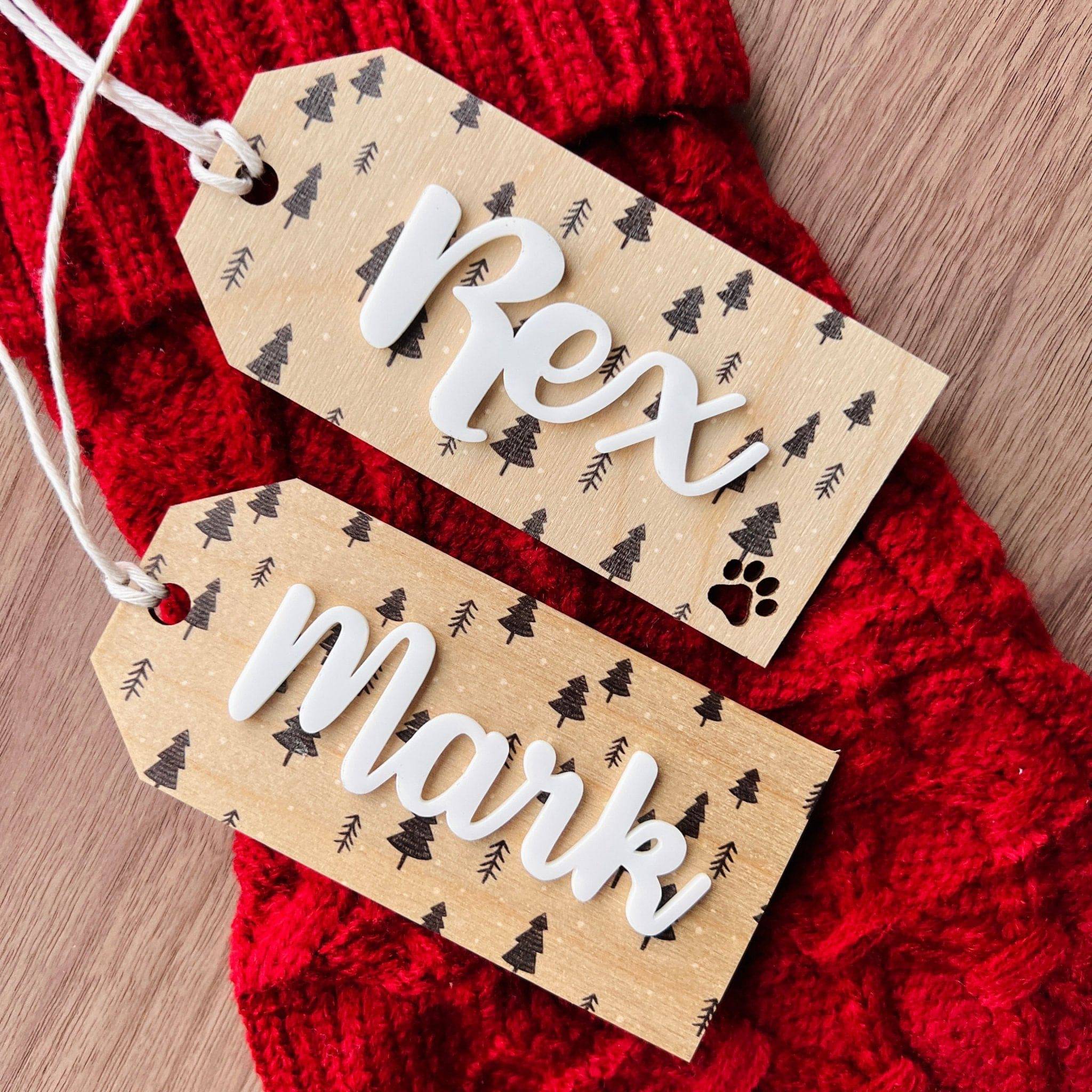 Personalized Wooden Name Tags - Sticks & Doodles