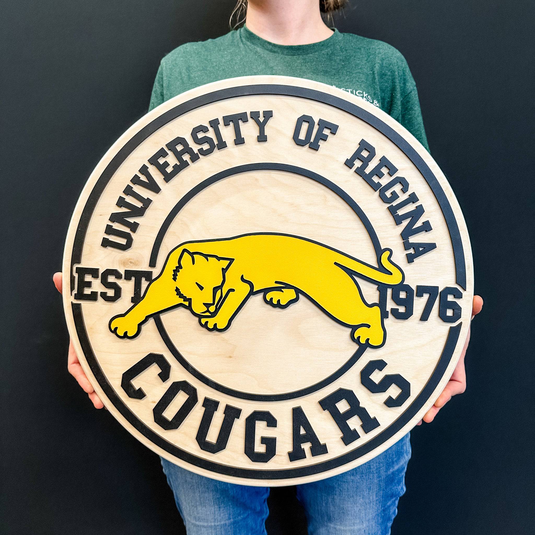 University of Regina Cougars | 3D Wood Logo