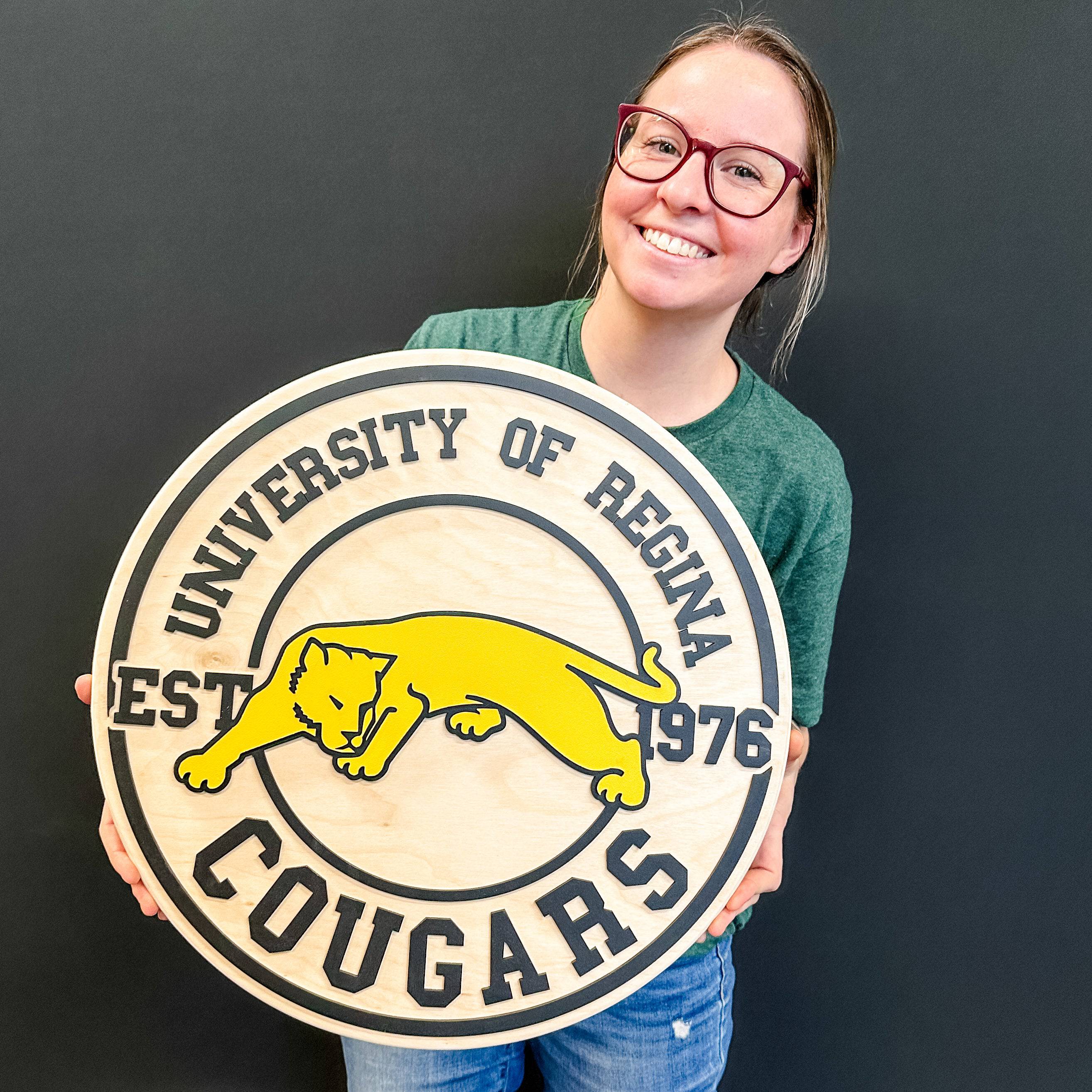 University of Regina Cougars | 3D Wood Logo