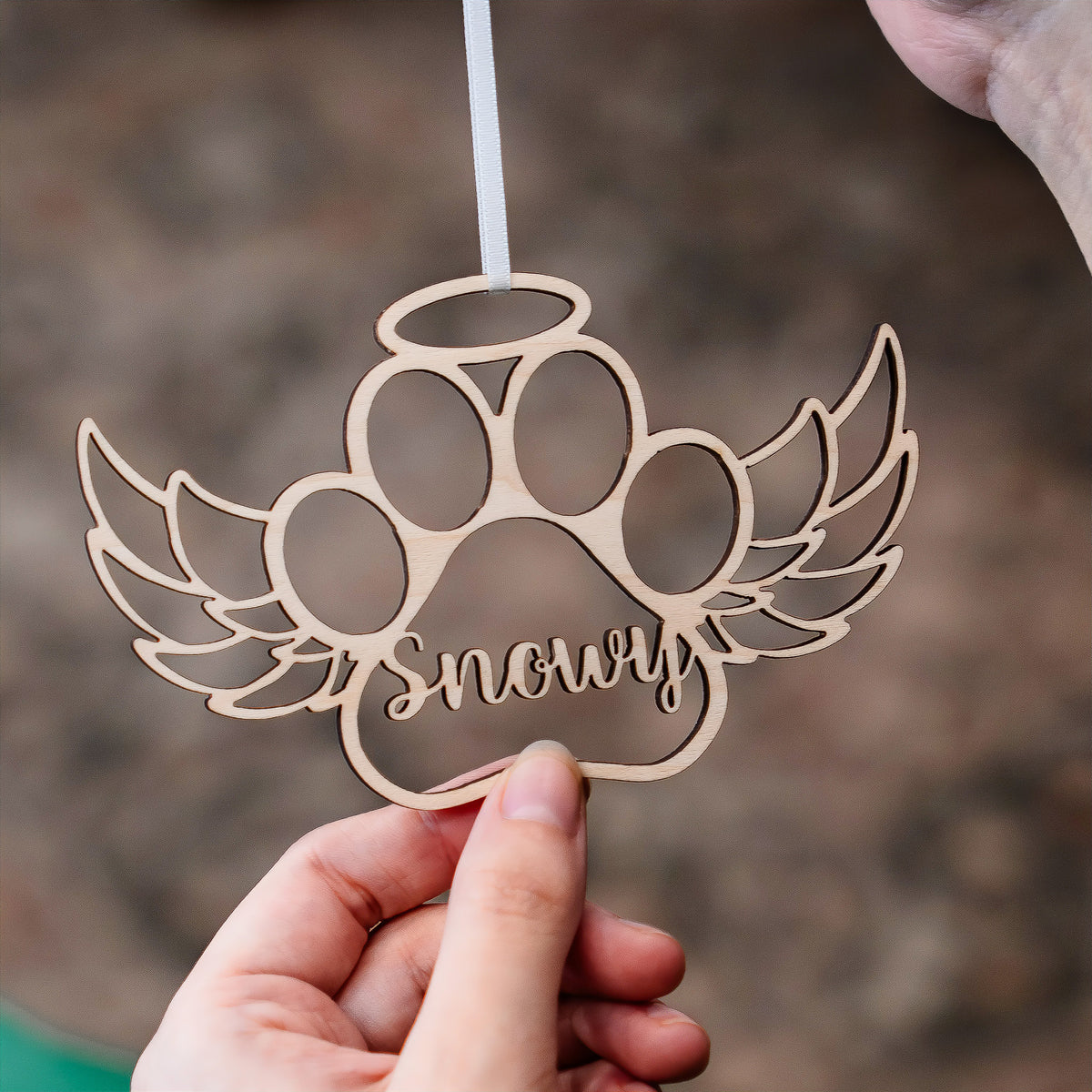 Personalized Angel Paw Pet Memorial Ornament