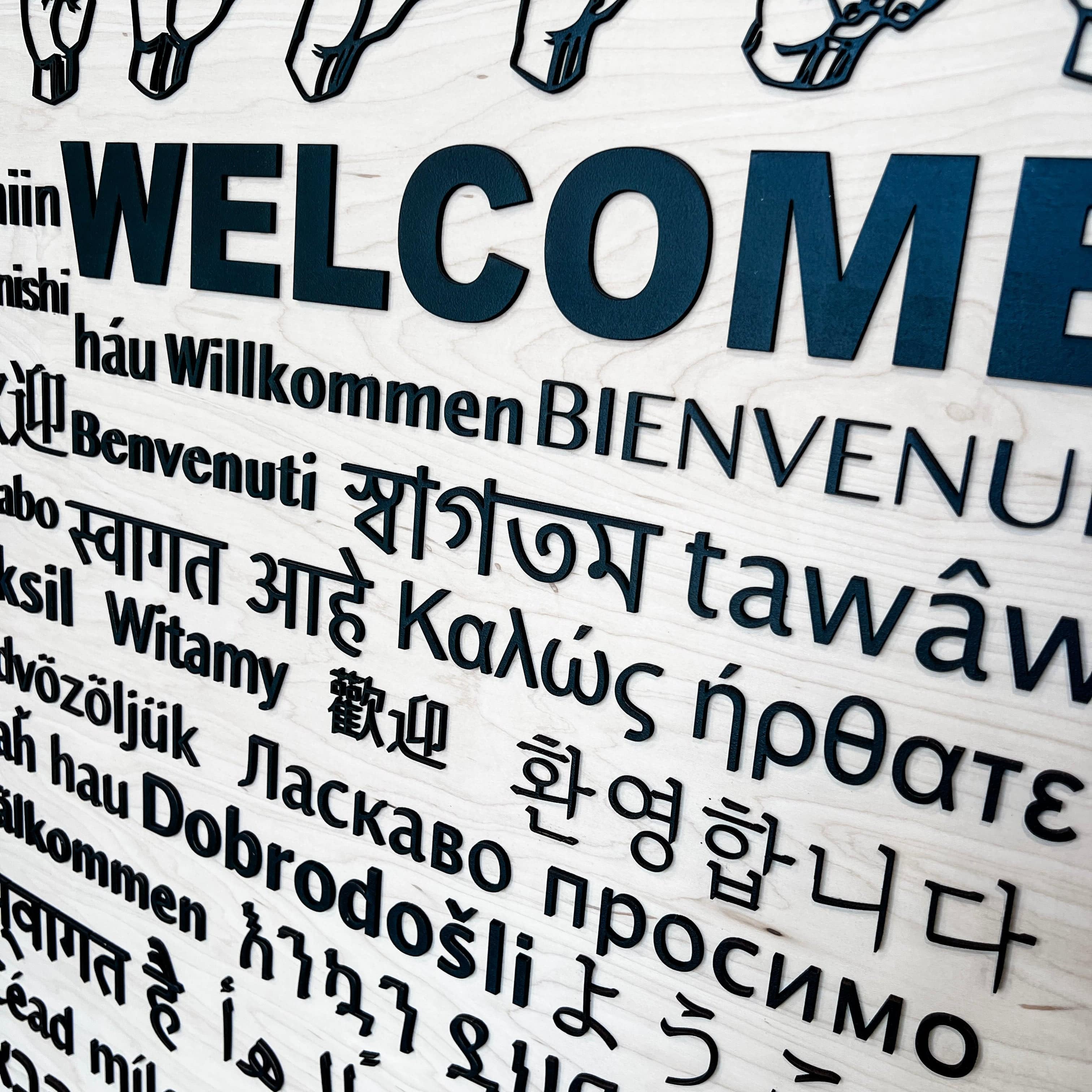 Welcome Language | 3D Wood or Acrylic Sign