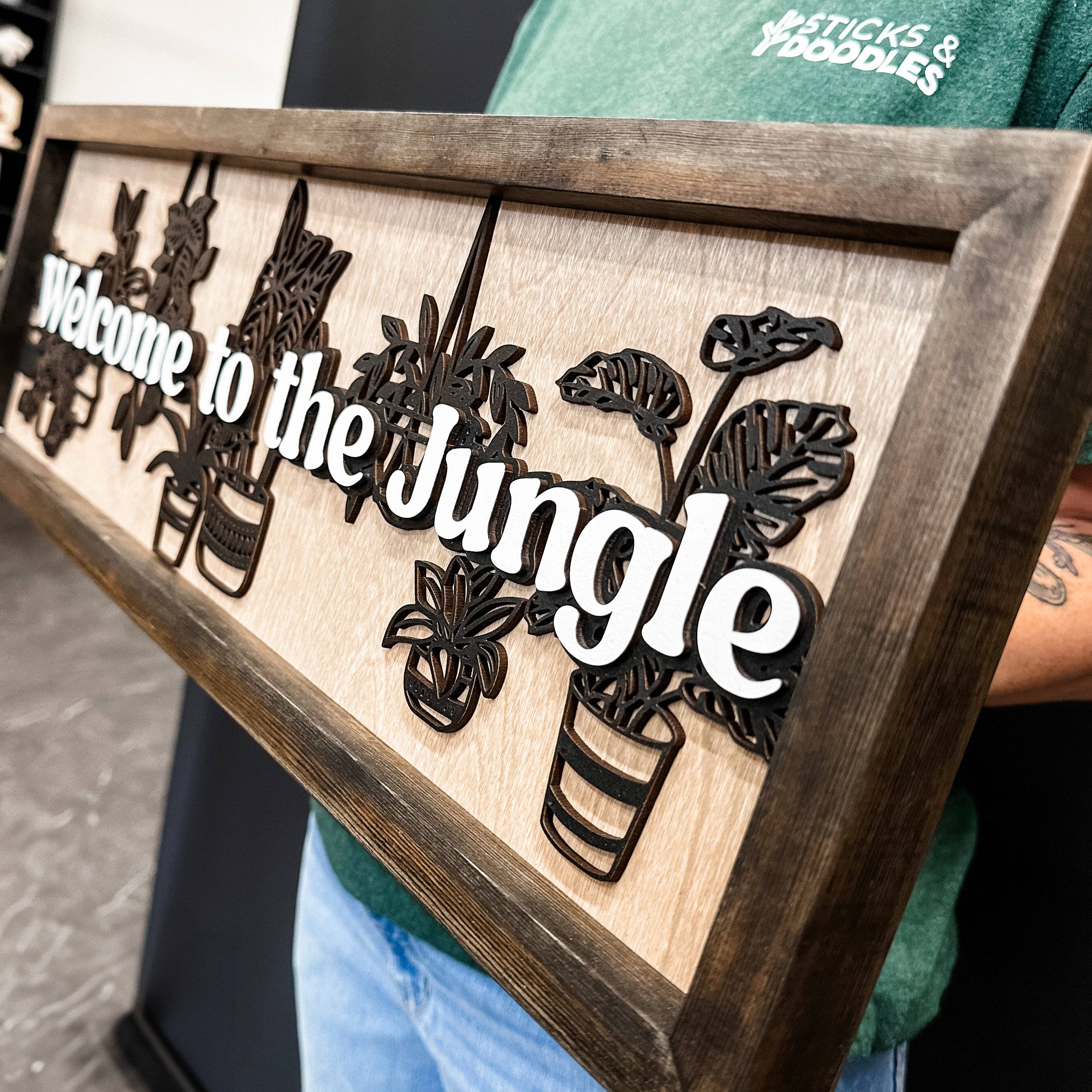 Welcome to the Jungle | 3D Wood Sign