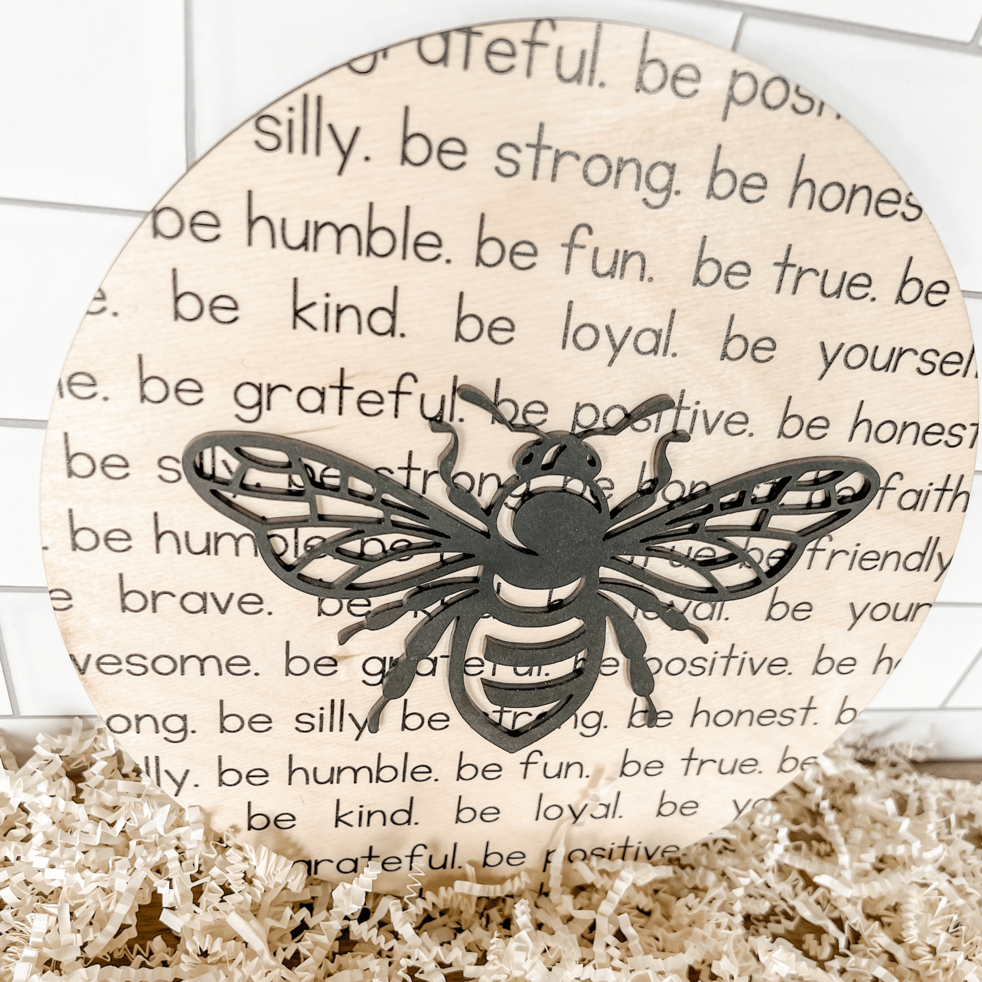 The Affirmation Bee 3D Wood Sign