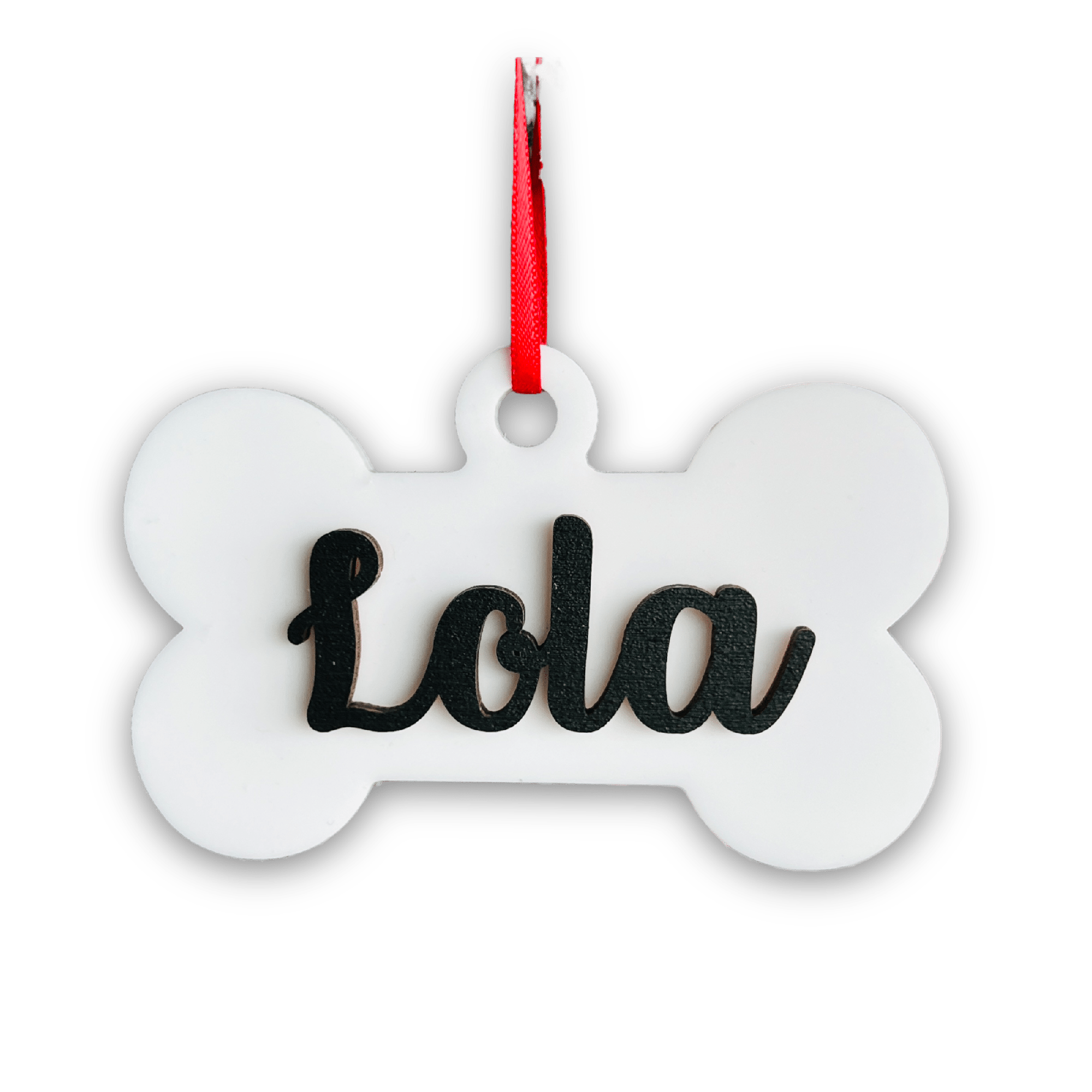 Dog Bone Personalized 3D Acrylic Ornament - Sticks & Doodles