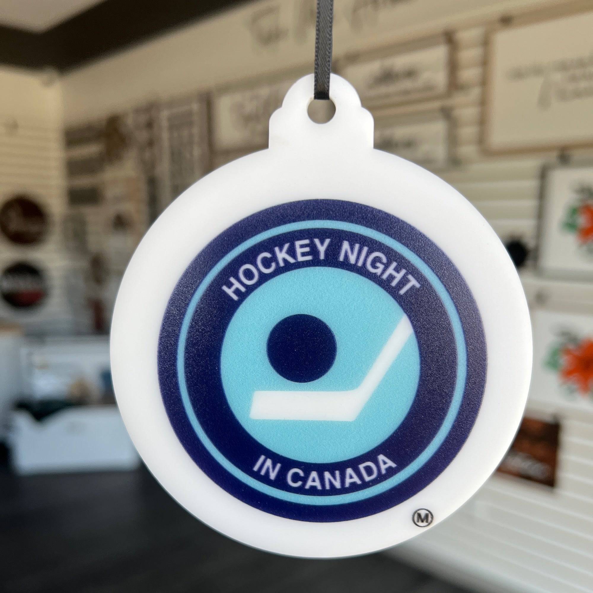 Acrylic Retro Hockey Night in Canada Collectors Ornament - Sticks & Doodles