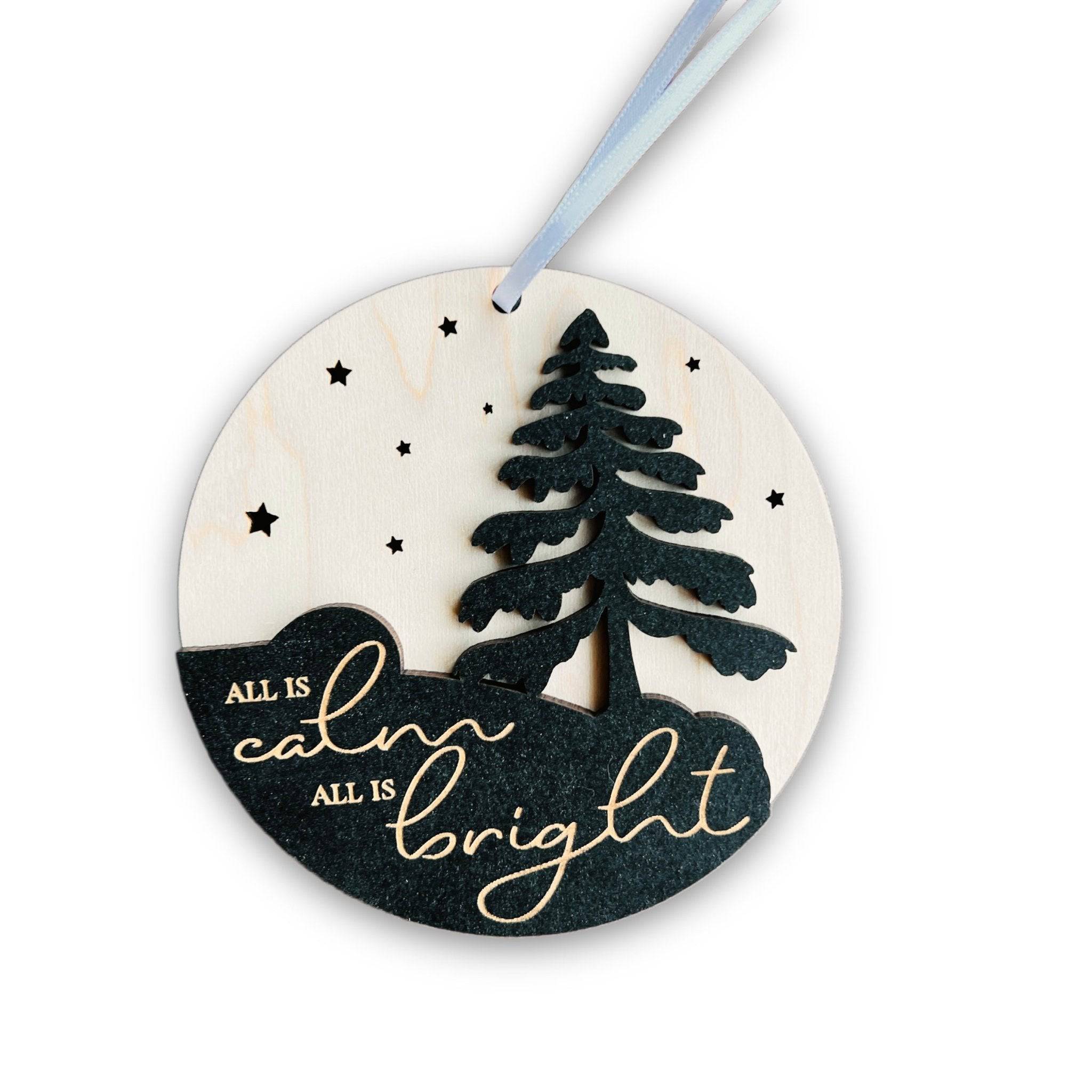 All is Calm All is Bright Ornament - Sticks & Doodles