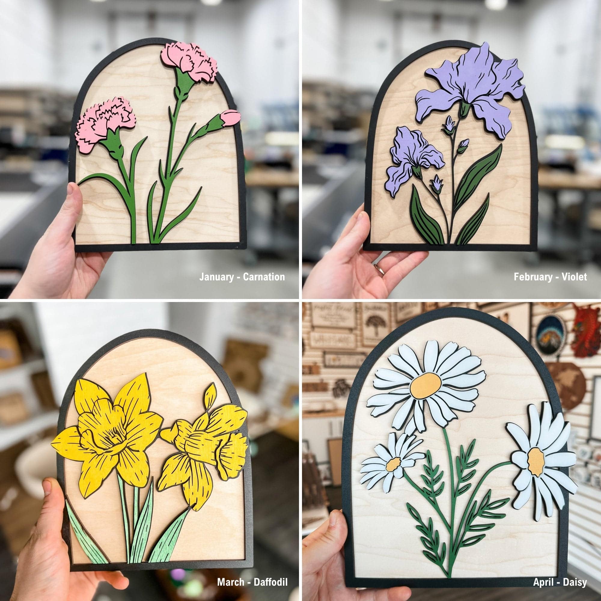 Birth Flower 3D Wood Arches **Final 2 Launching Soon!** - Sticks & Doodles