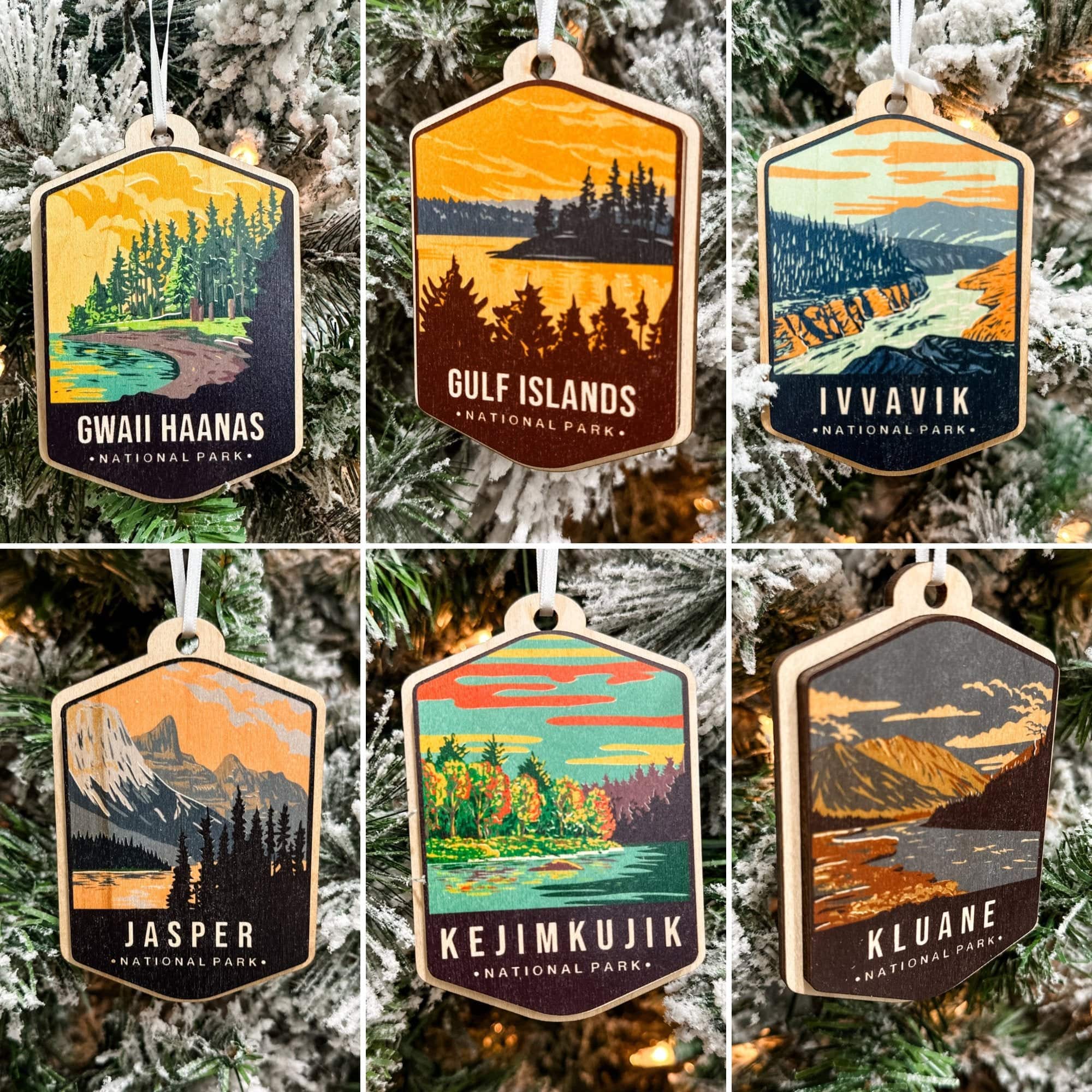 Canadian National Parks Watercolour 3D Wood Ornaments **Choose from 48!** - Sticks & Doodles