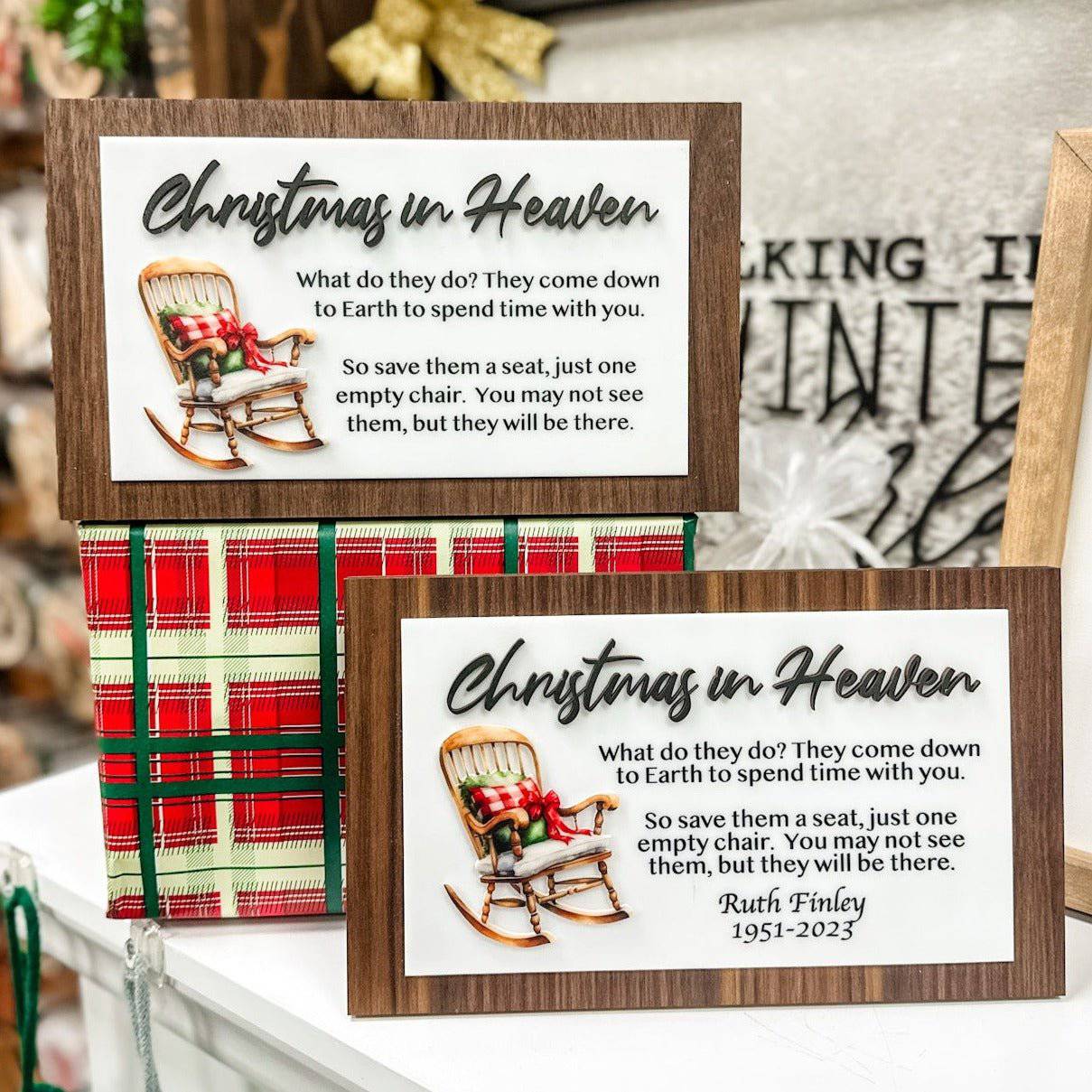 Christmas In Heaven Wood & Acrylic Sign - Sticks & Doodles