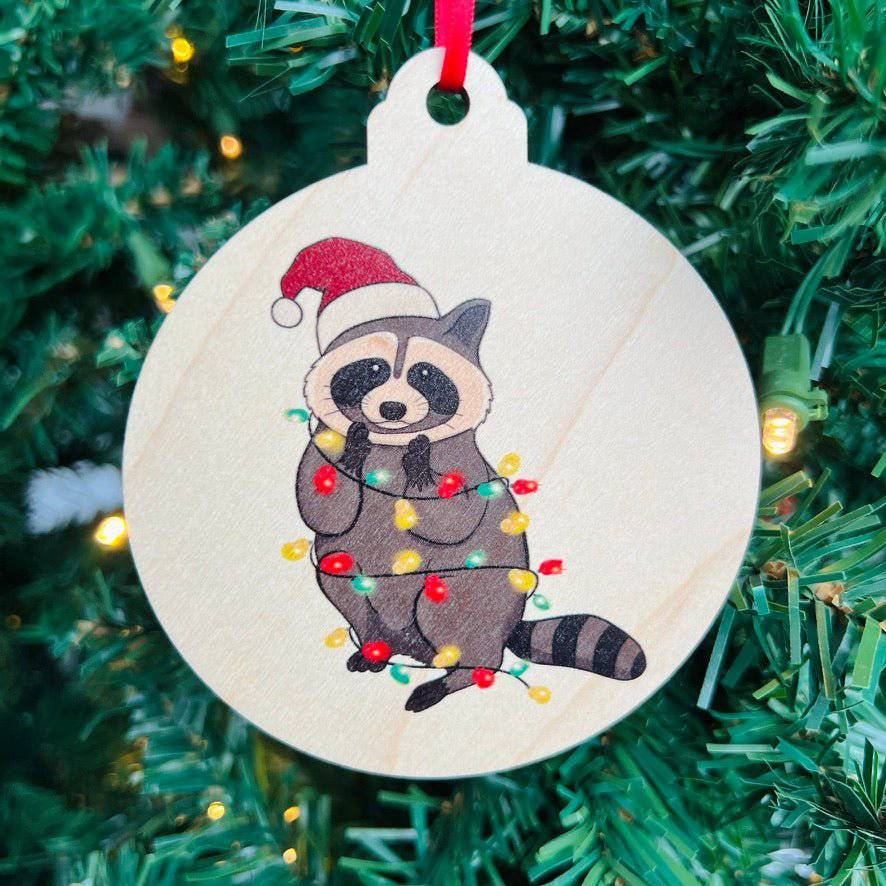 Christmas Light Animals Wood Ornament - Sticks & Doodles