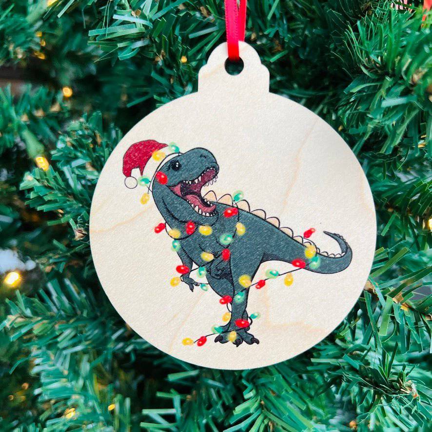 Christmas Light Animals Wood Ornament - Sticks & Doodles