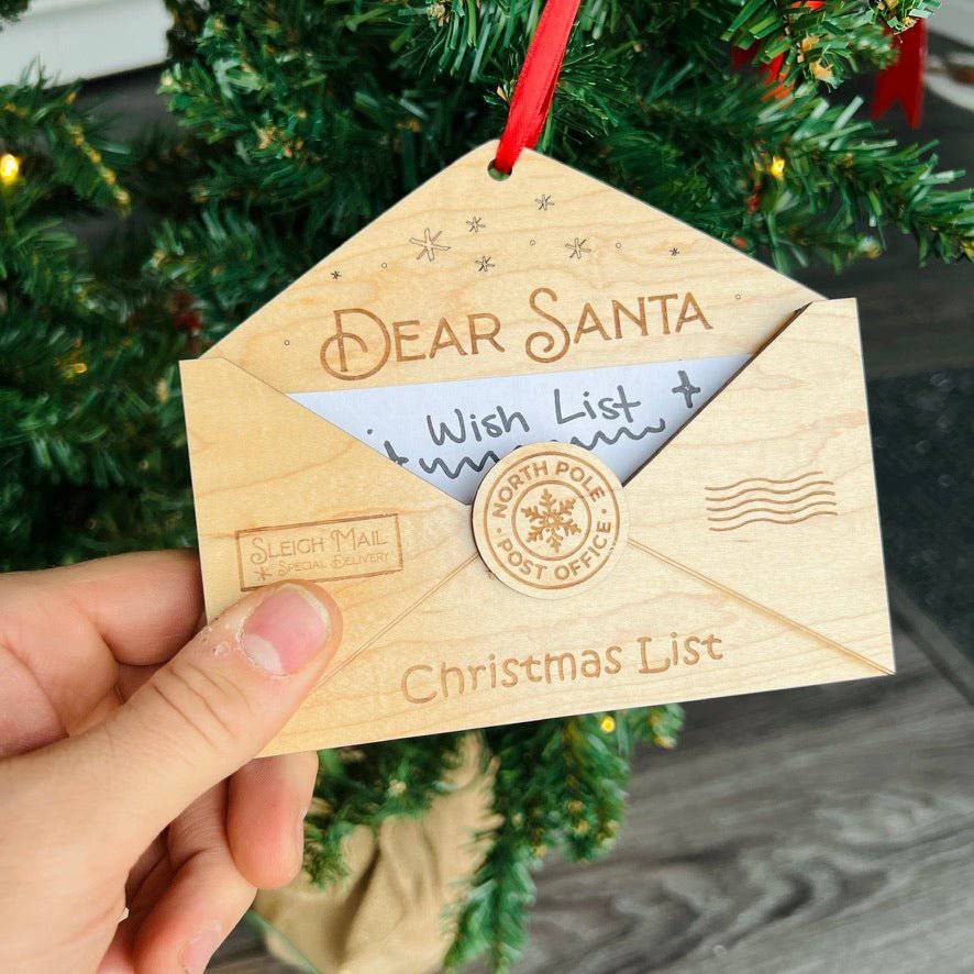 Dear Santa Christmas List Delivery Ornament - Sticks & Doodles