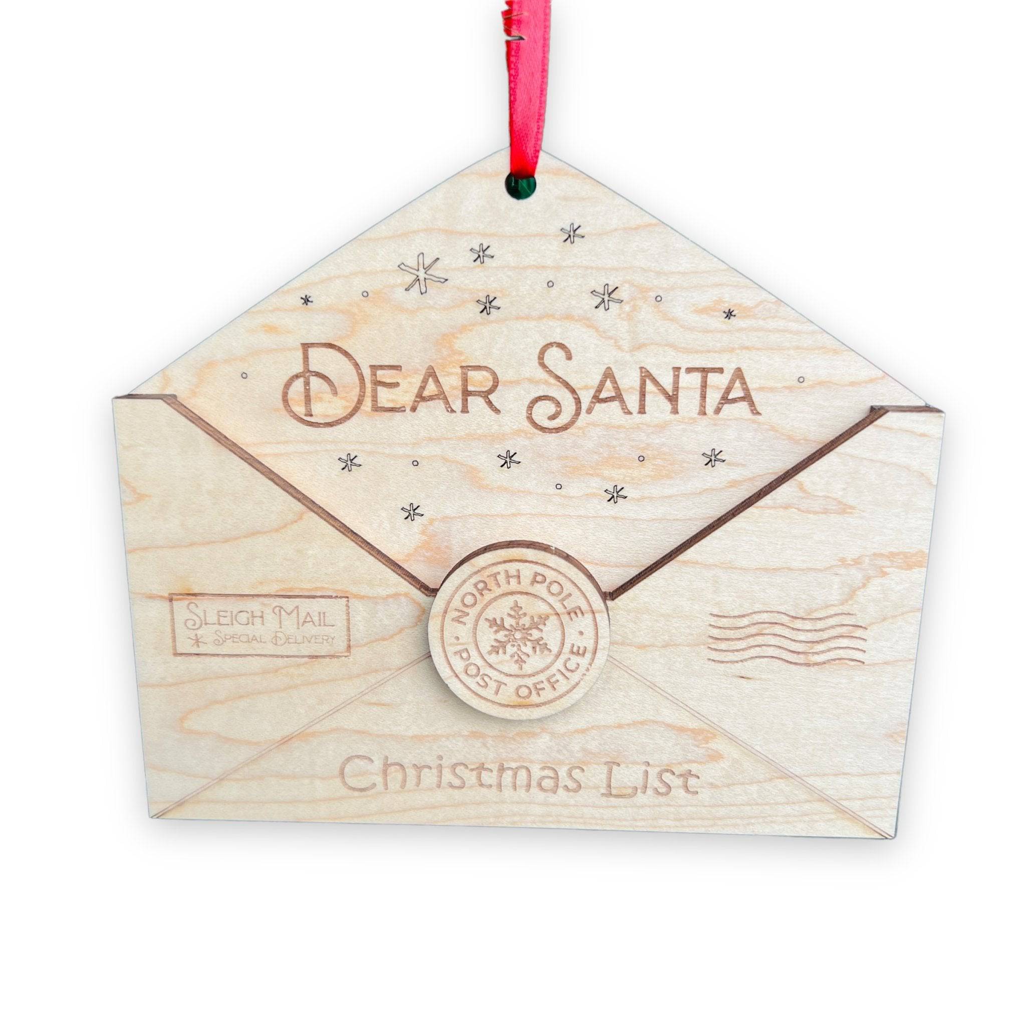 Dear Santa Christmas List Delivery Ornament - Sticks & Doodles