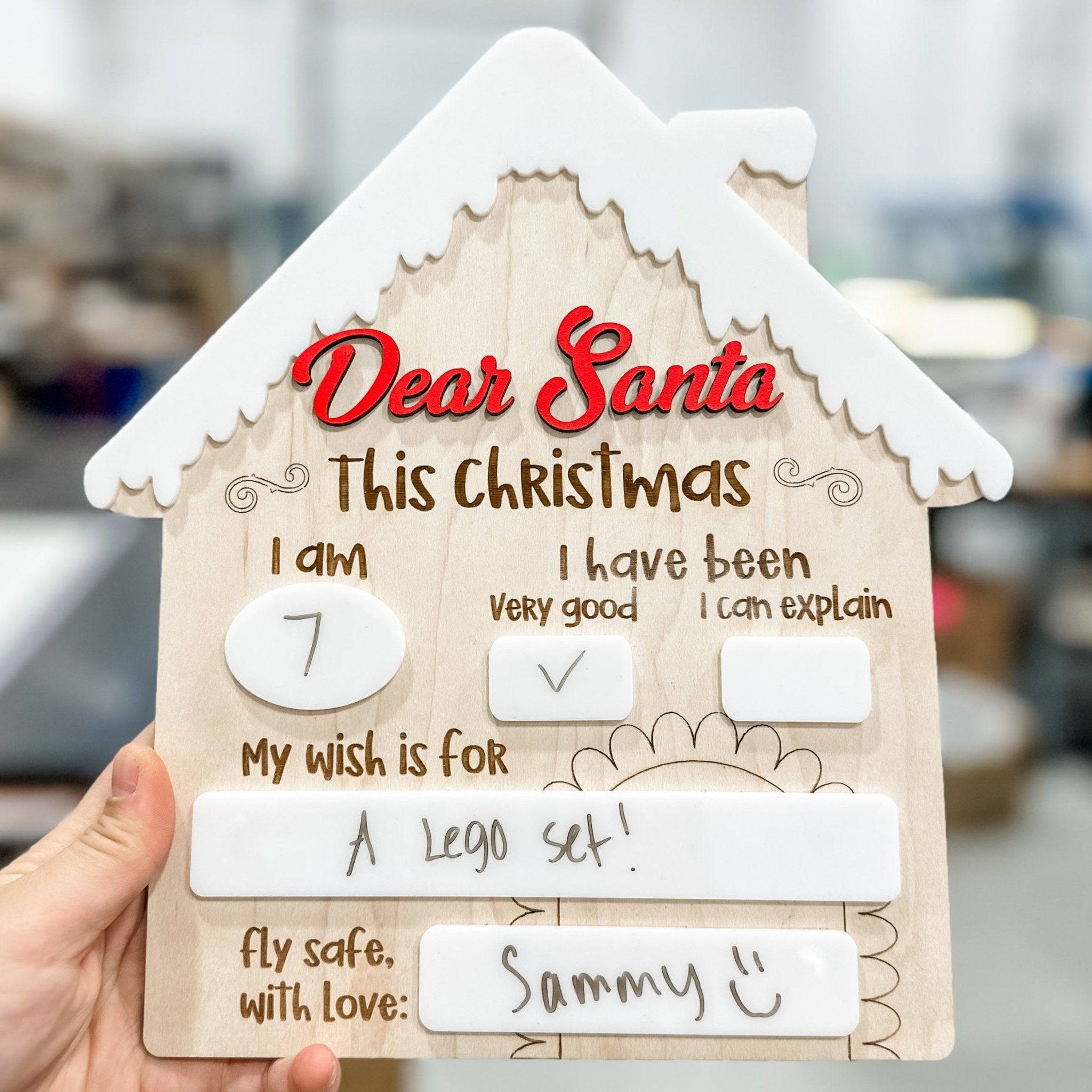 Dear Santa Fill In Photo Prop Sign - Sticks & Doodles