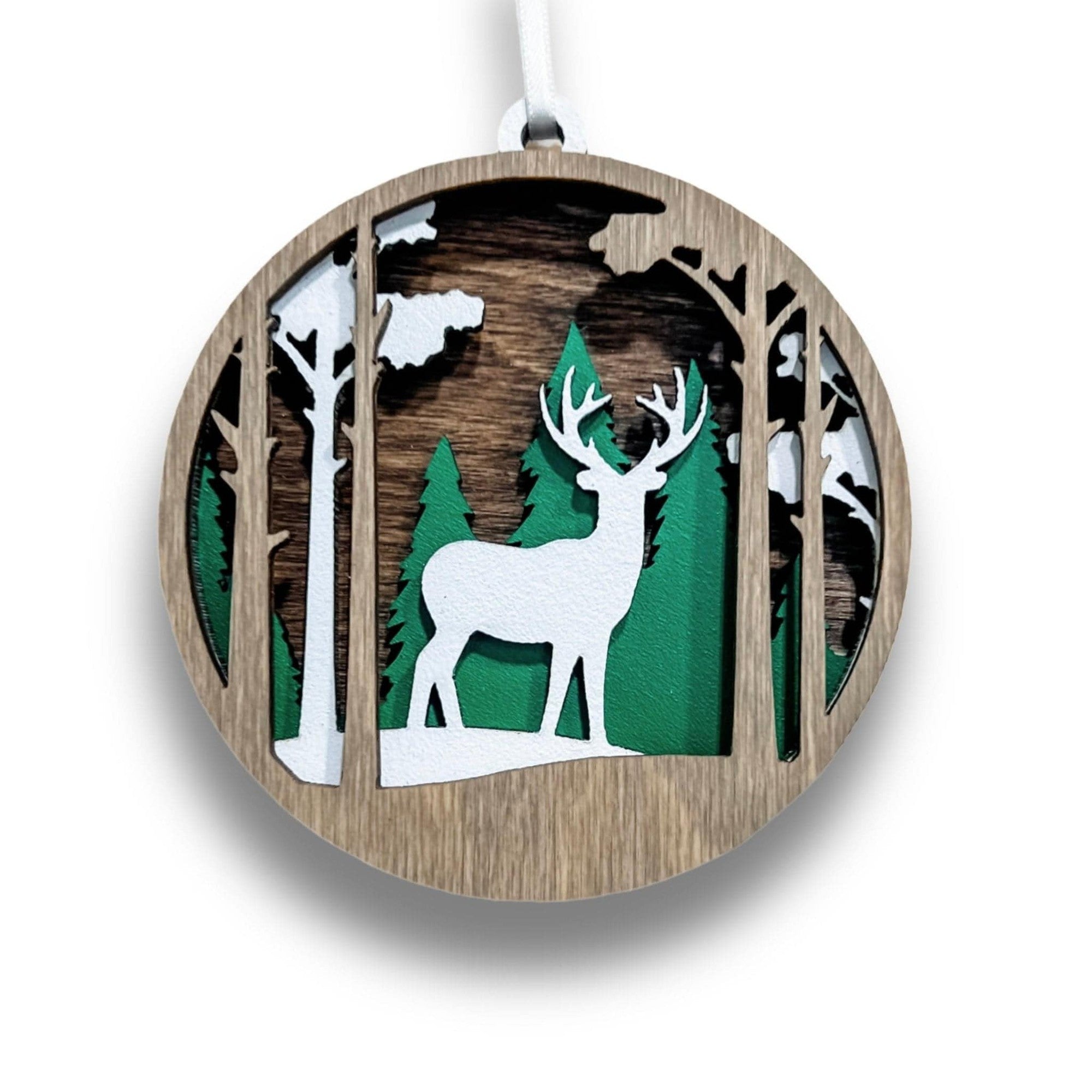 Deer In The Woods Multilayer Ornament - Sticks & Doodles