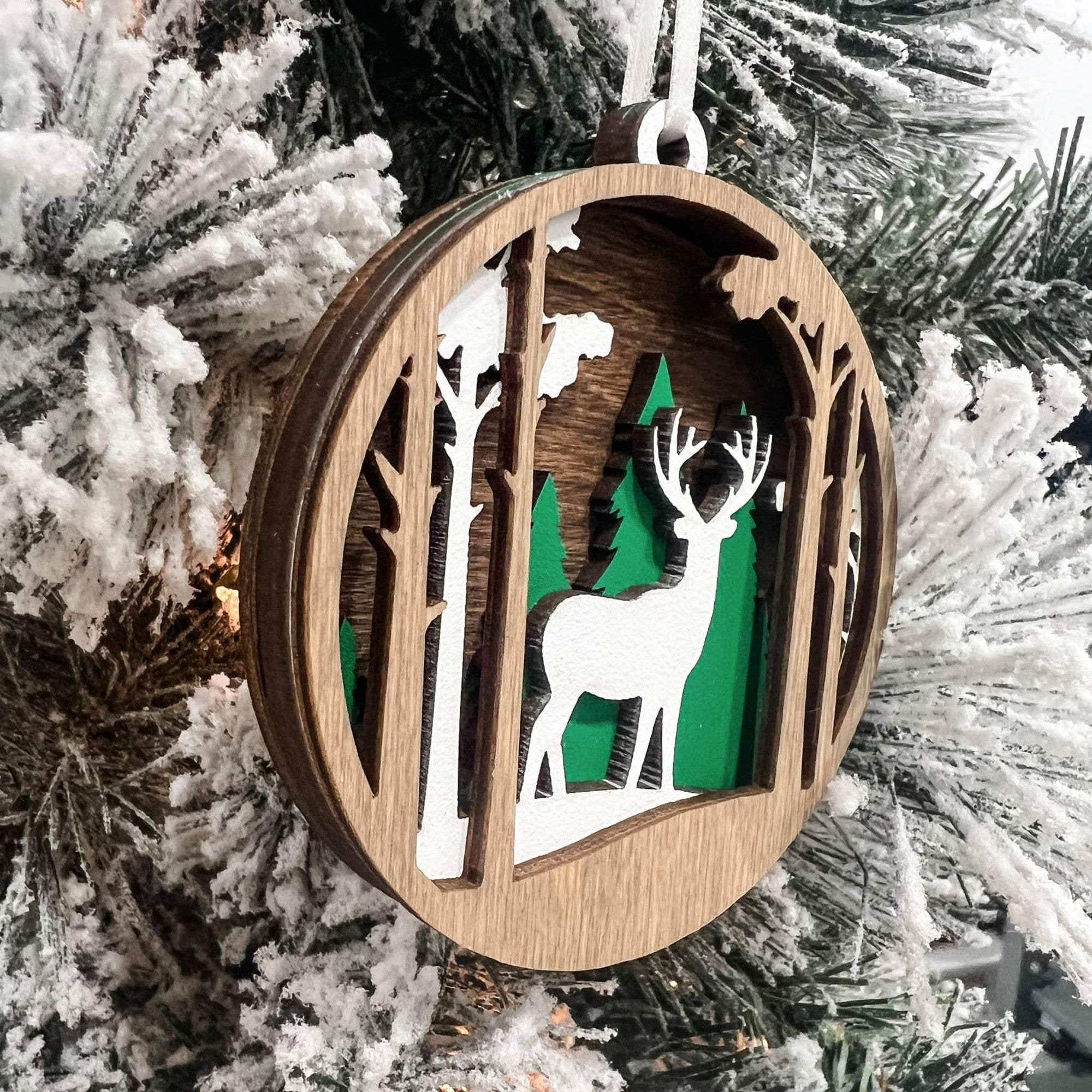 Deer In The Woods Multilayer Ornament - Sticks & Doodles