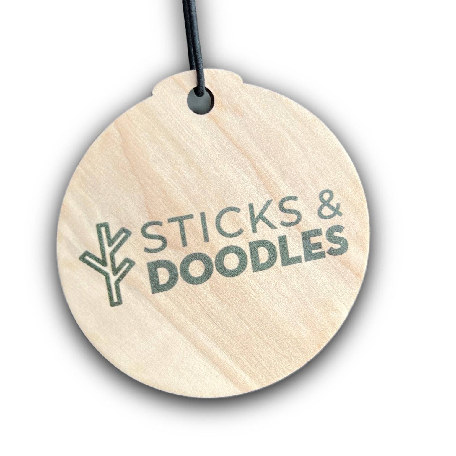 Double Sided Sticks & Doodles Car Mirror Ornament - Sticks & Doodles