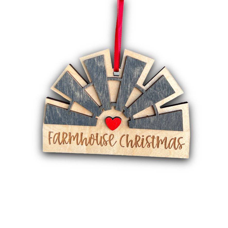 Farmhouse Christmas Ornament - Sticks & Doodles