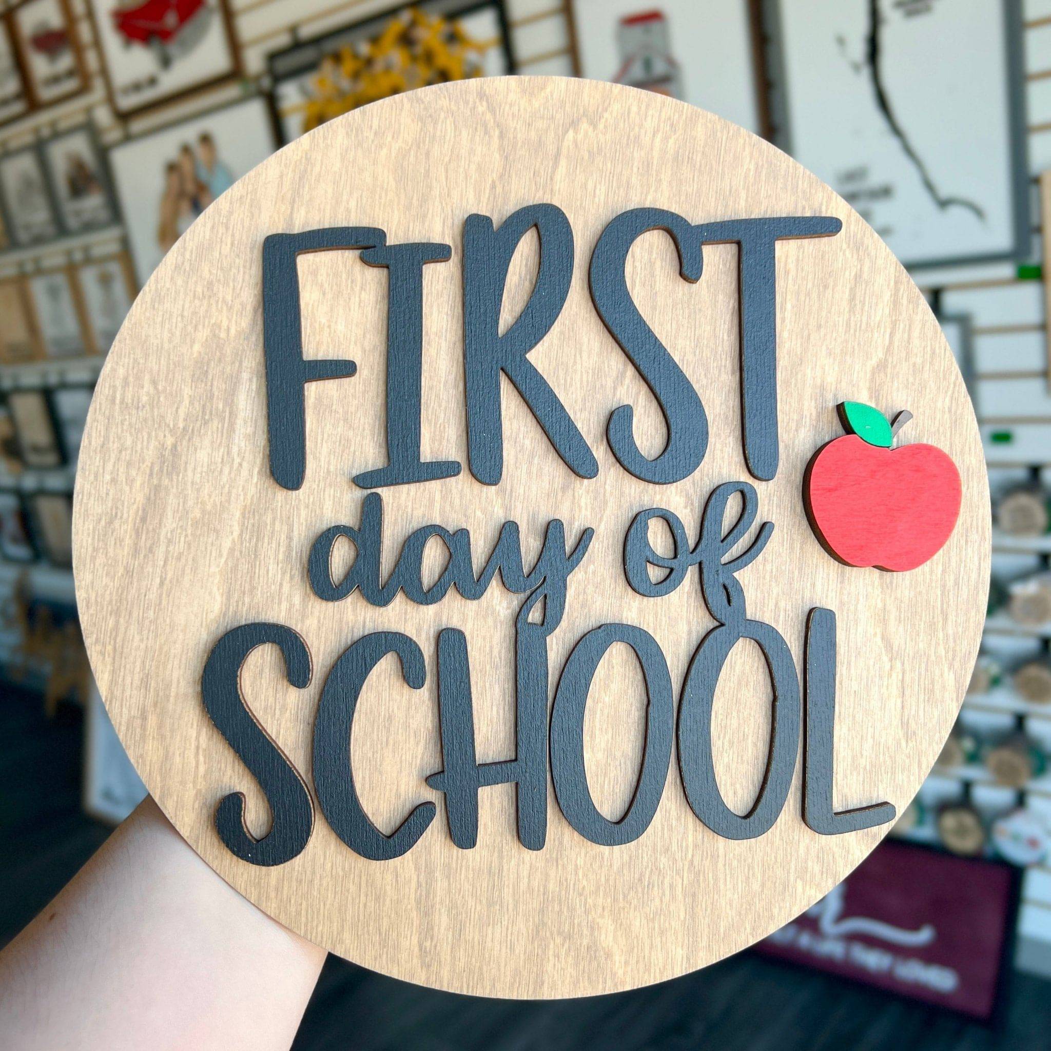 First Day Of School Last Day Of School Reversible Mini Sign - Sticks & Doodles