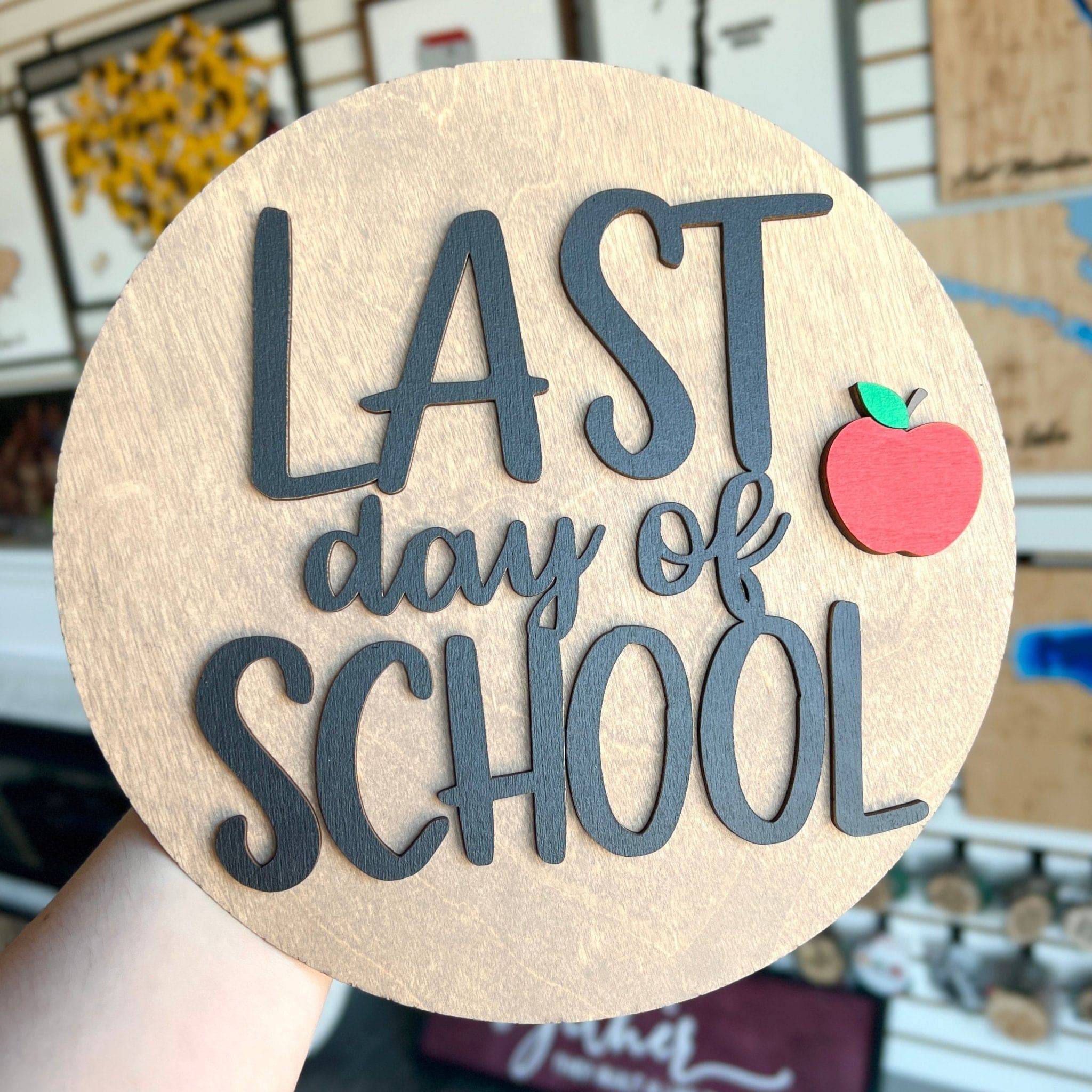 First Day Of School Last Day Of School Reversible Mini Sign - Sticks & Doodles