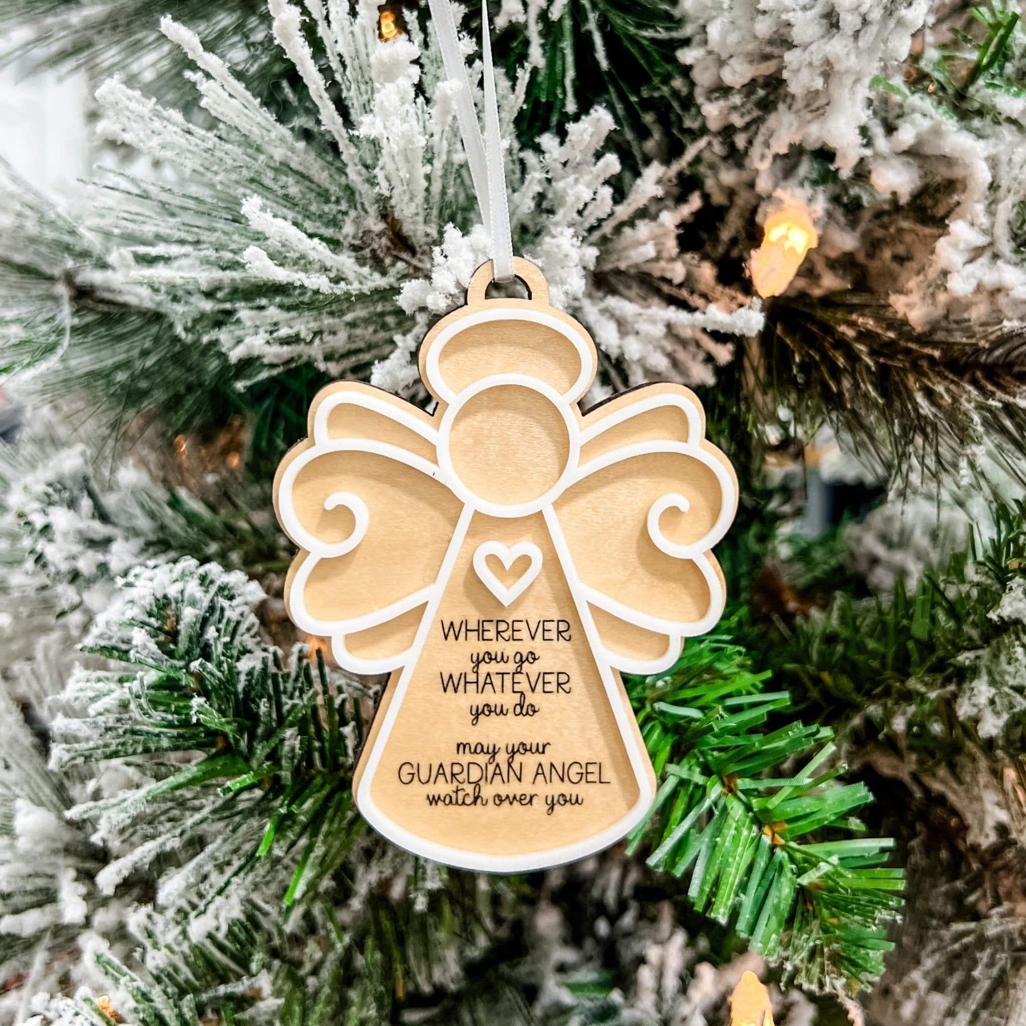 Guardian Angel Wood & Acrylic Ornament - Sticks & Doodles