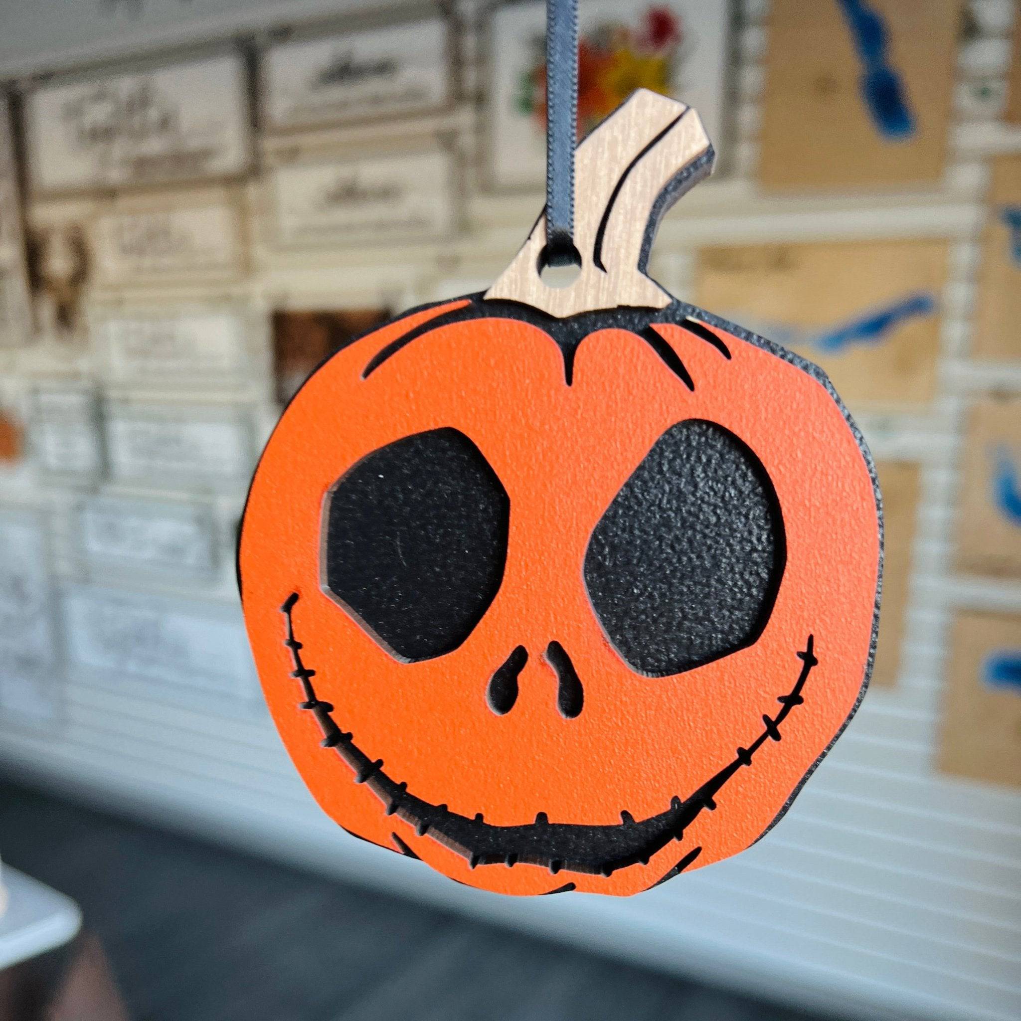 Halloween Pumpkin Spooky Ornament - Sticks & Doodles