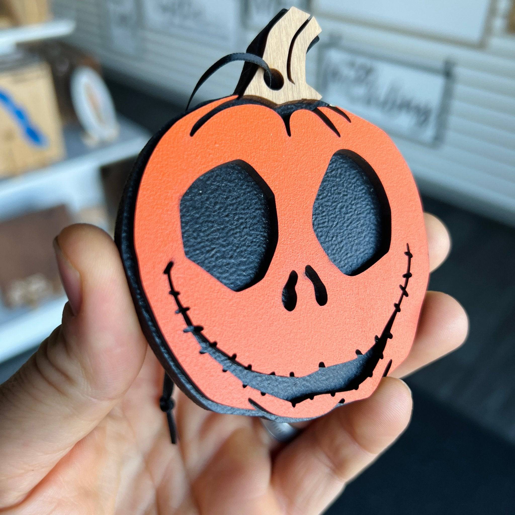 Halloween Pumpkin Spooky Ornament - Sticks & Doodles