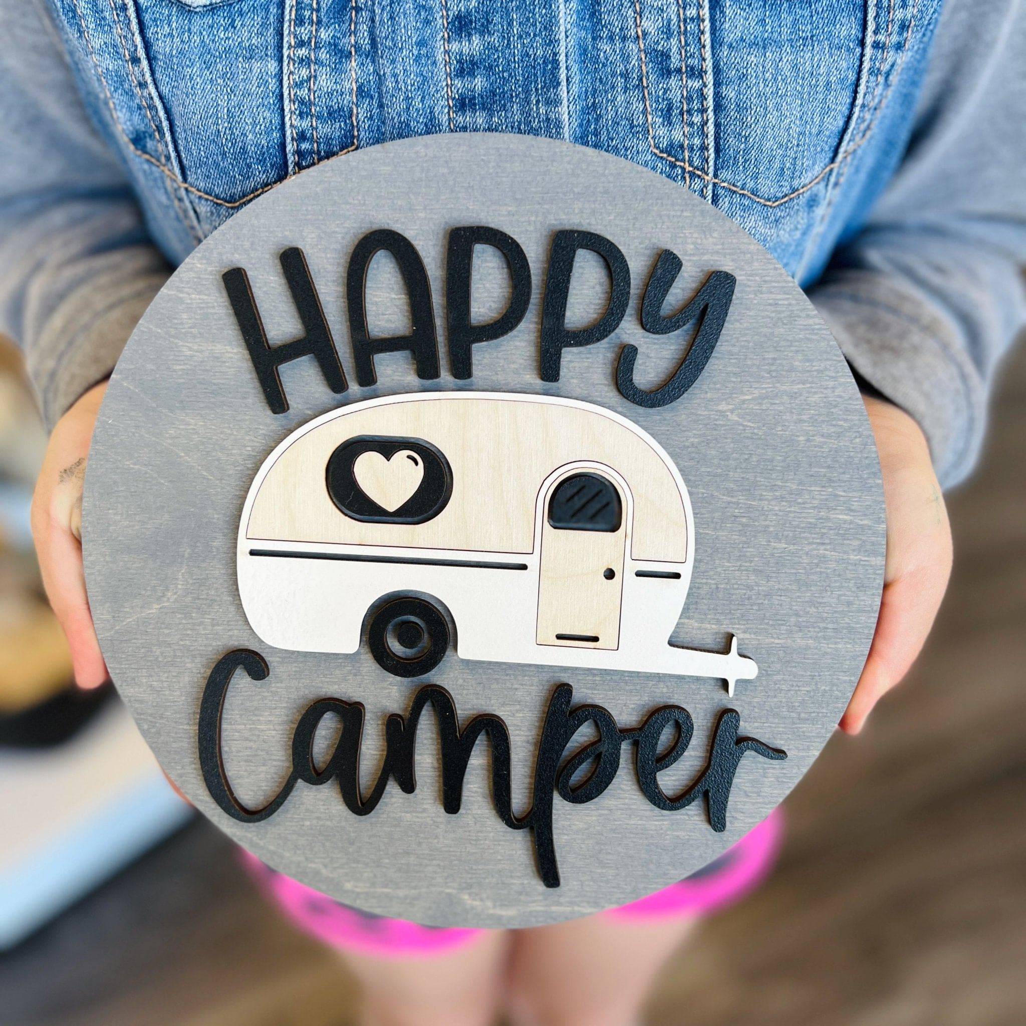 Happy Camper Mini Sign - Sticks & Doodles