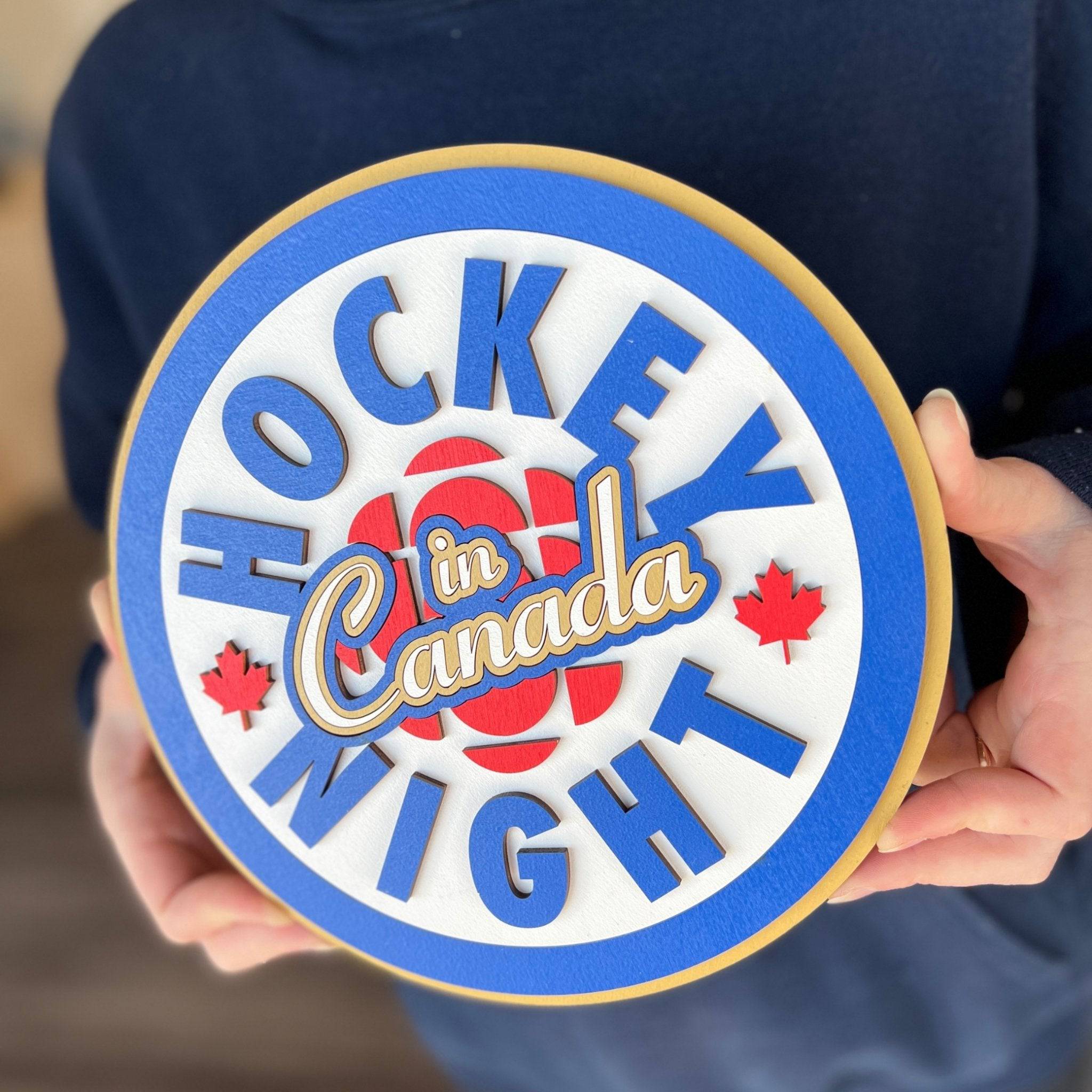 Hockey Night in Canada 3D Wood Sign - Sticks & Doodles