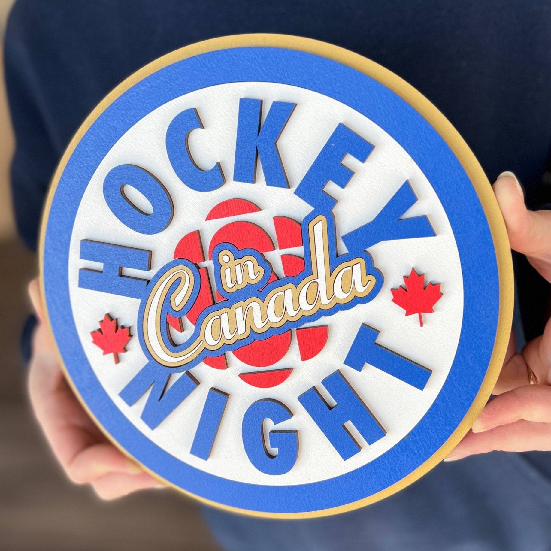 Hockey Night in Canada 3D Wood Sign - Sticks & Doodles