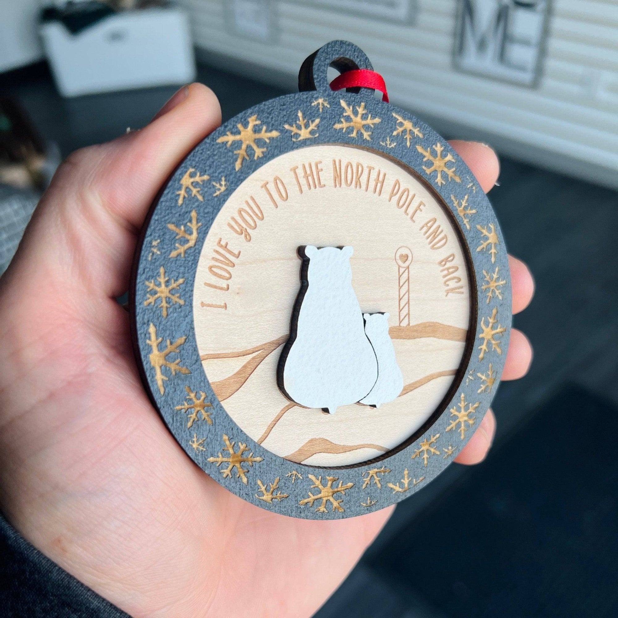 I Love You to the North Pole and Back Ornament - Sticks & Doodles