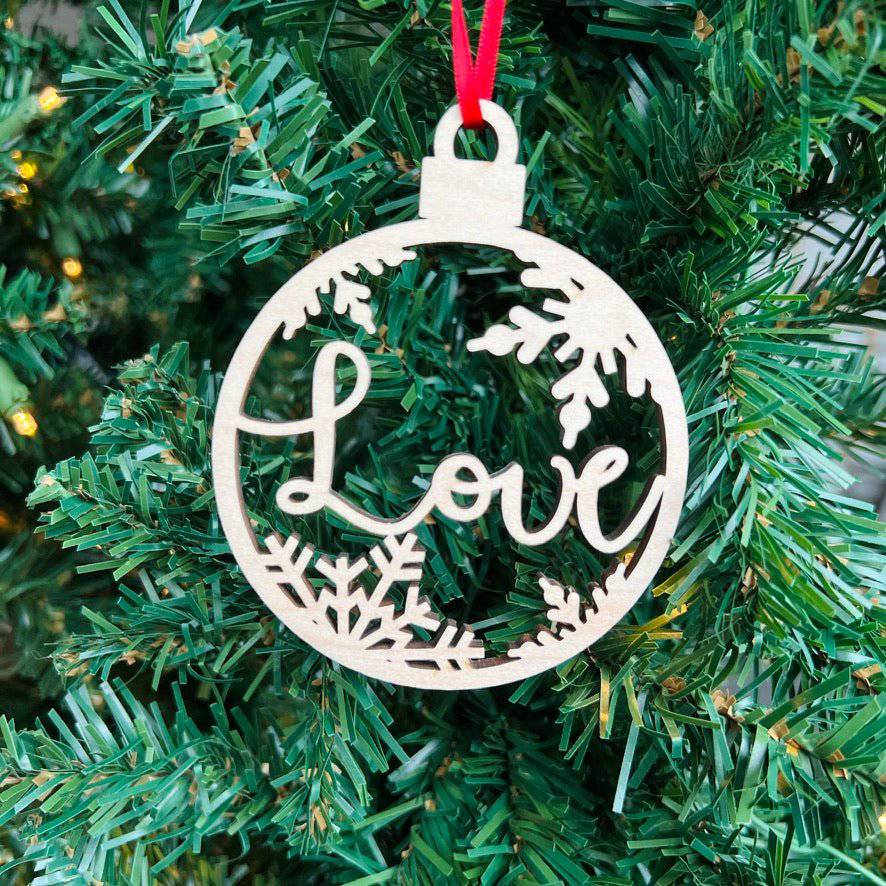 Love Hope Joy Natural Bauble Ornament - Sticks & Doodles