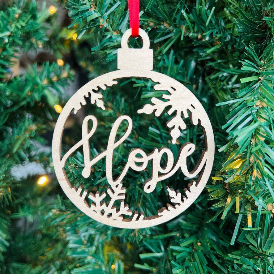 Love Hope Joy Natural Bauble Ornament - Sticks & Doodles