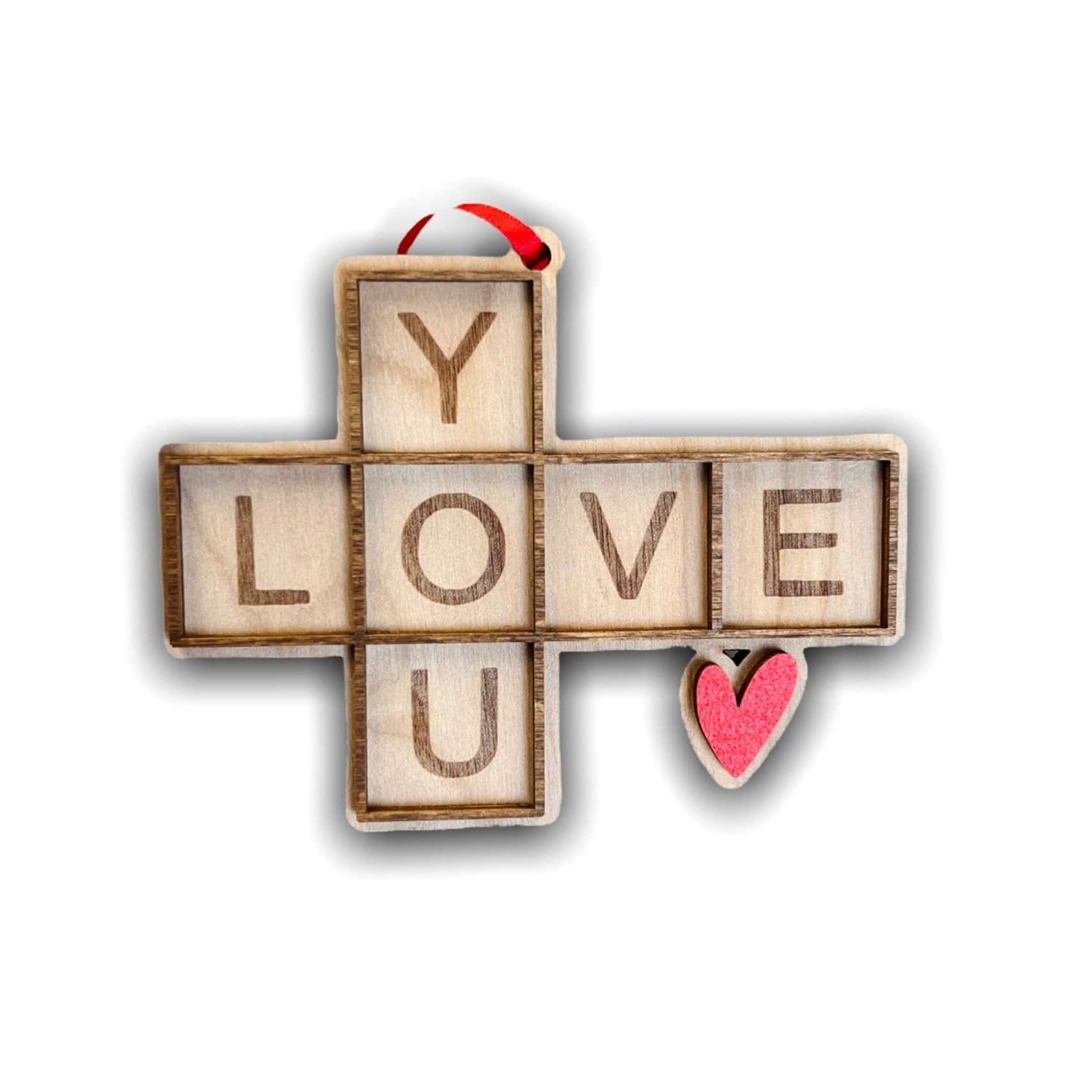 Love You Tiles Ornament - Sticks & Doodles