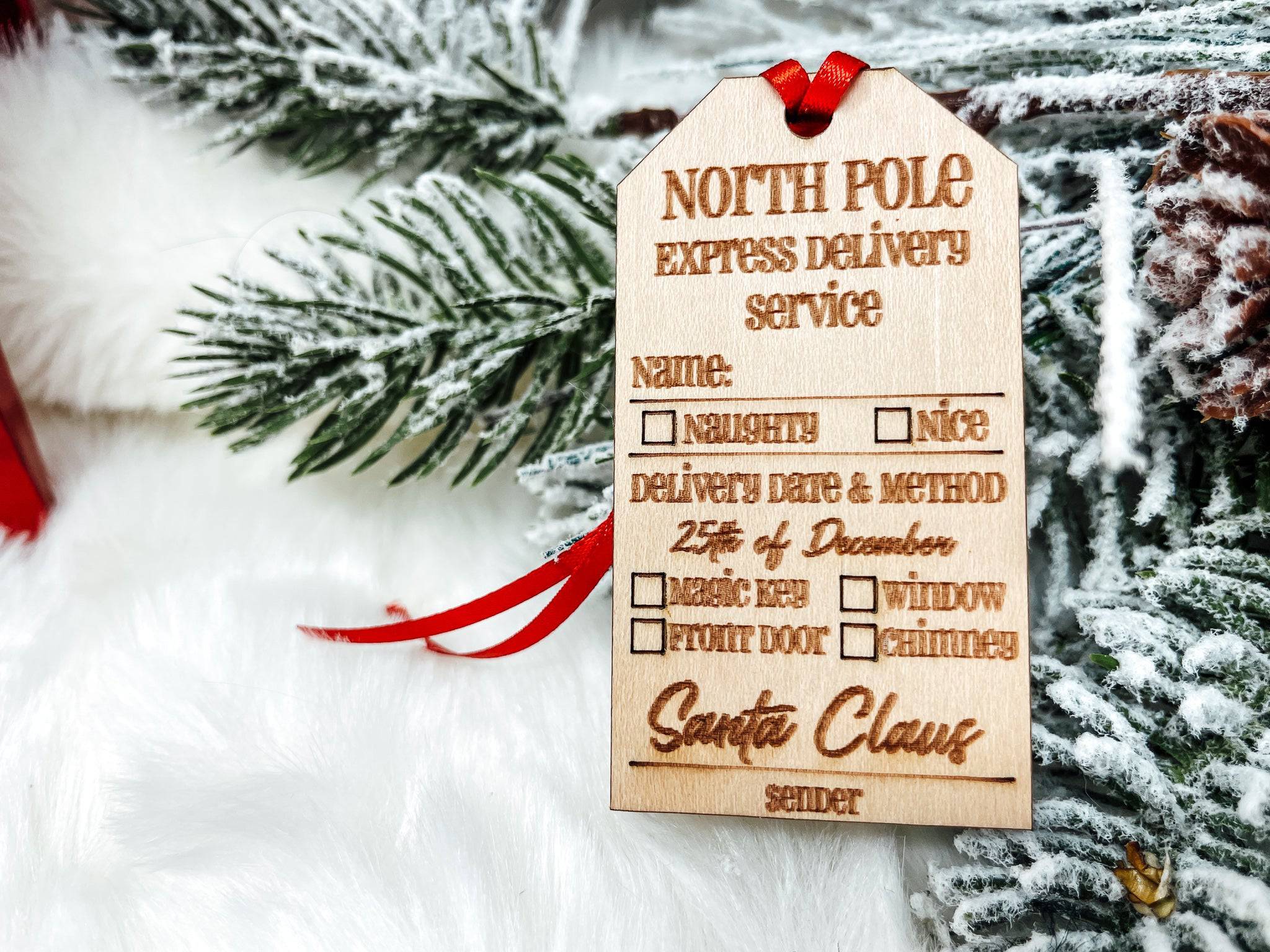 North Pole Delivery Service Tag - Sticks & Doodles