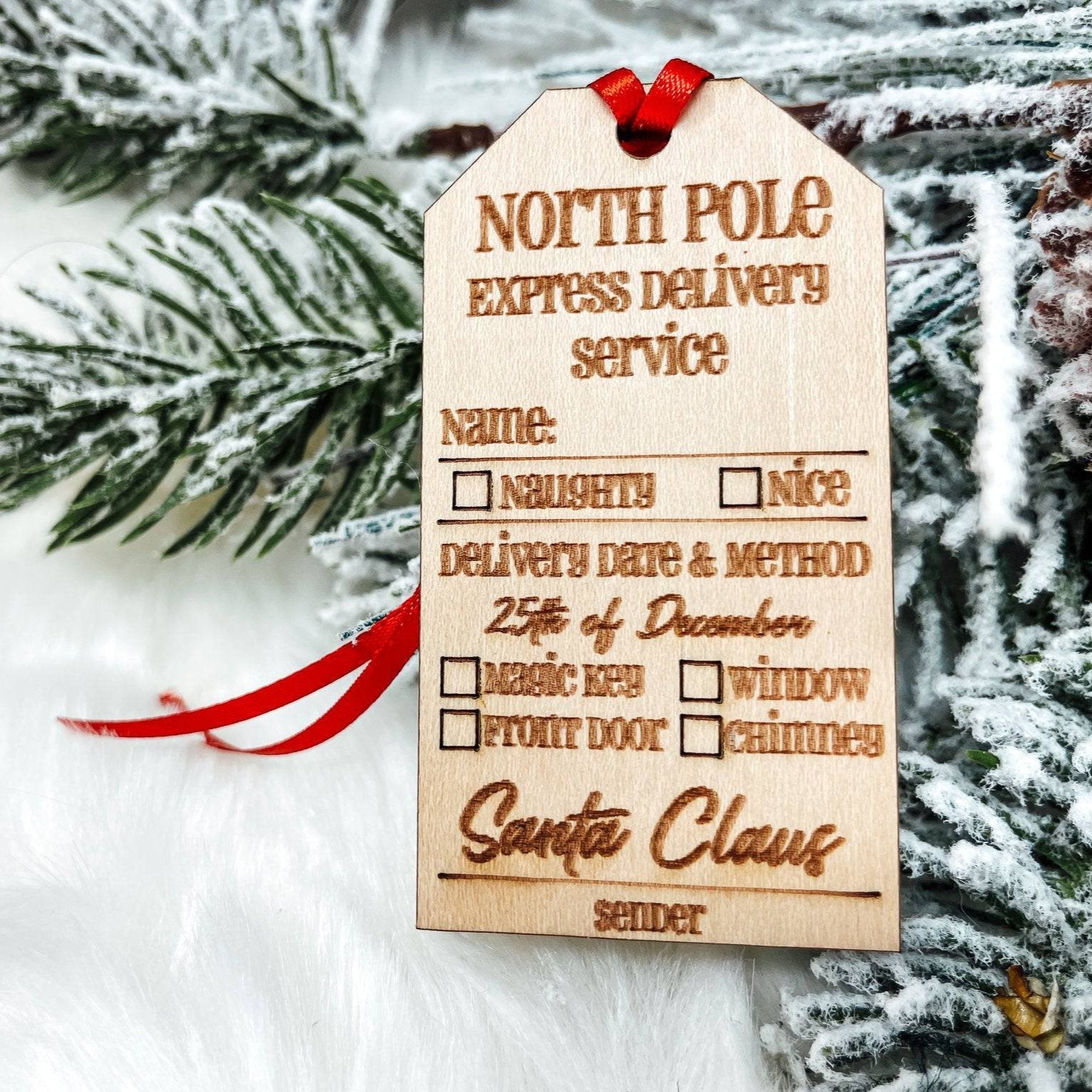 North Pole Delivery Service Tag - Sticks & Doodles