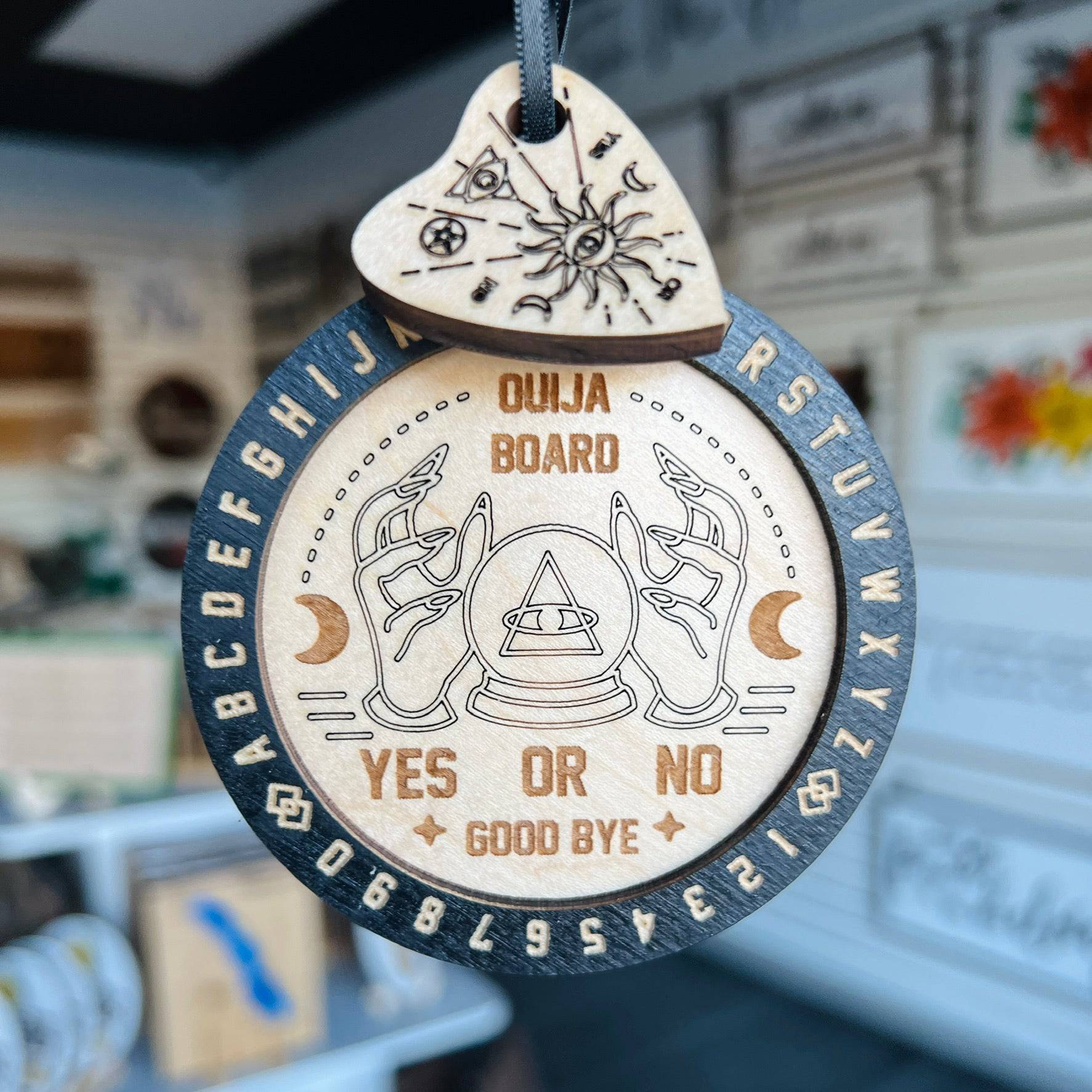 Ouija Board Spooky Ornament - Sticks & Doodles