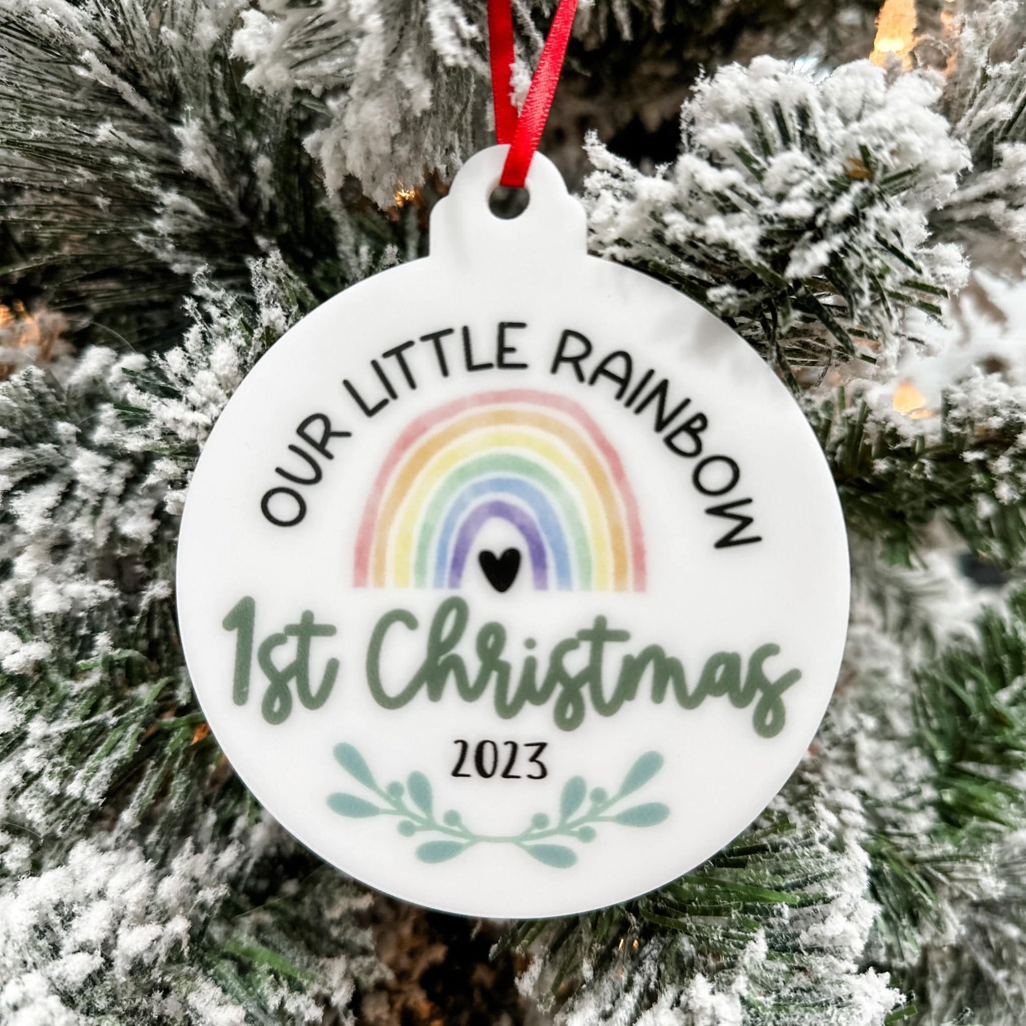 Our Little Rainbow 1st Christmas Acrylic Ornament - Sticks & Doodles