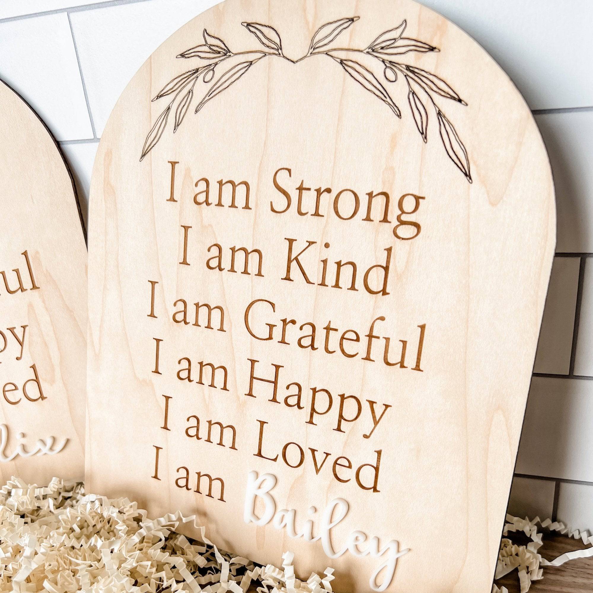 Personalized Affirmation Wood Sign - Sticks & Doodles