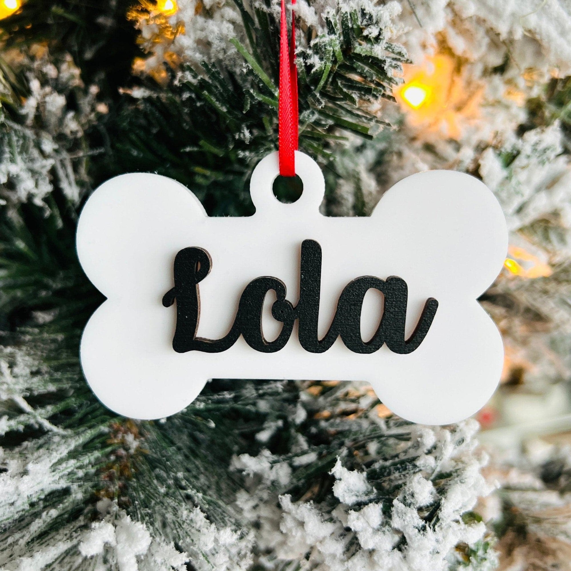 Personalized Dog Bone Ornament - Sticks & Doodles