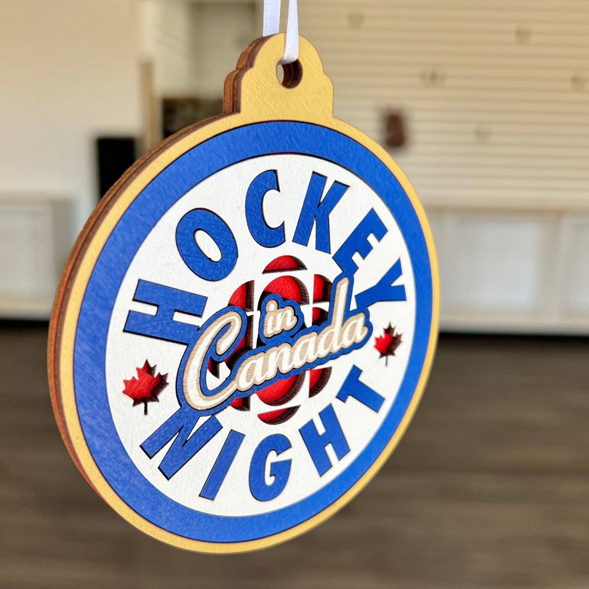 Premium Hockey Night in Canada Collectors 3D Wood Ornament - Sticks & Doodles
