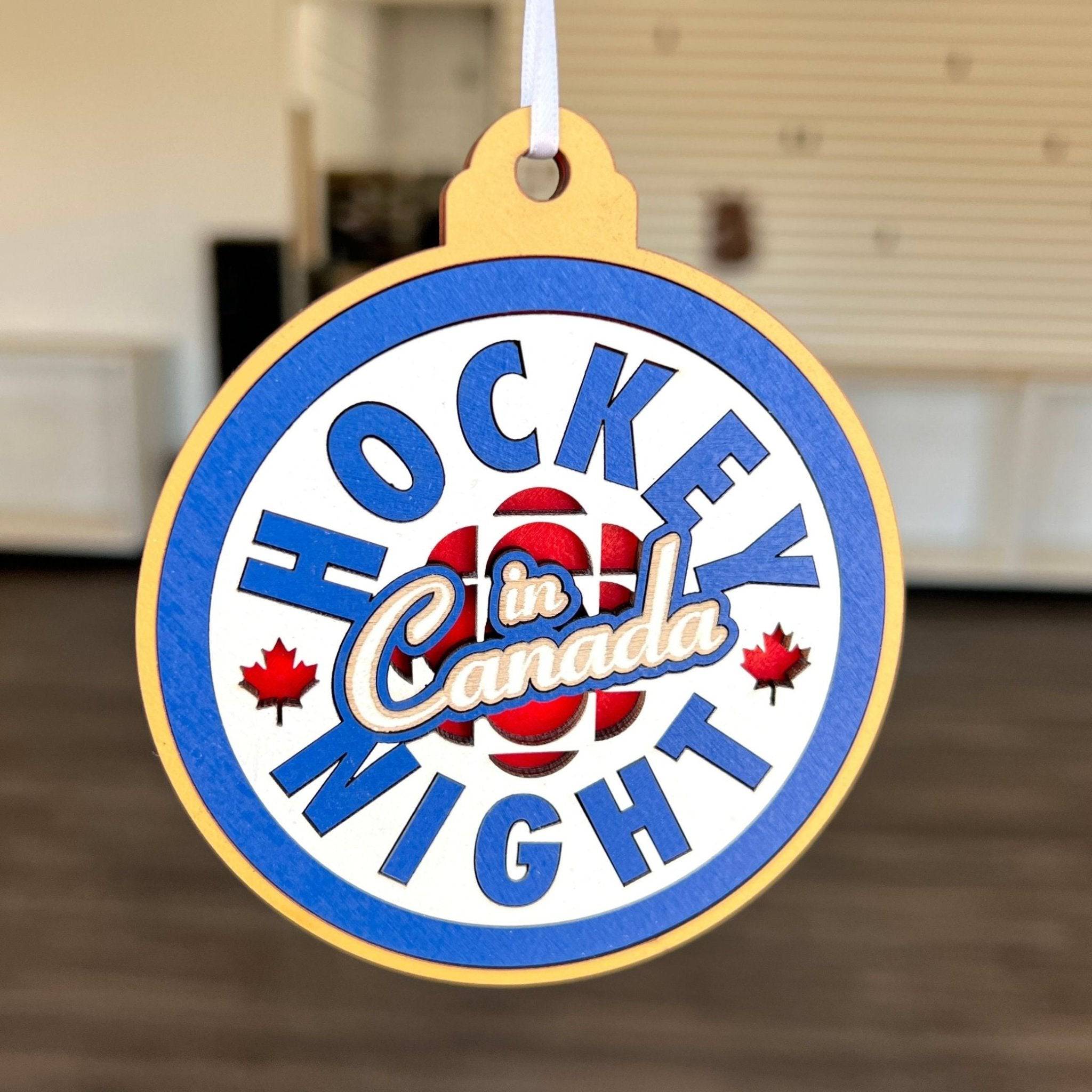 Premium Hockey Night in Canada Collectors 3D Wood Ornament - Sticks & Doodles