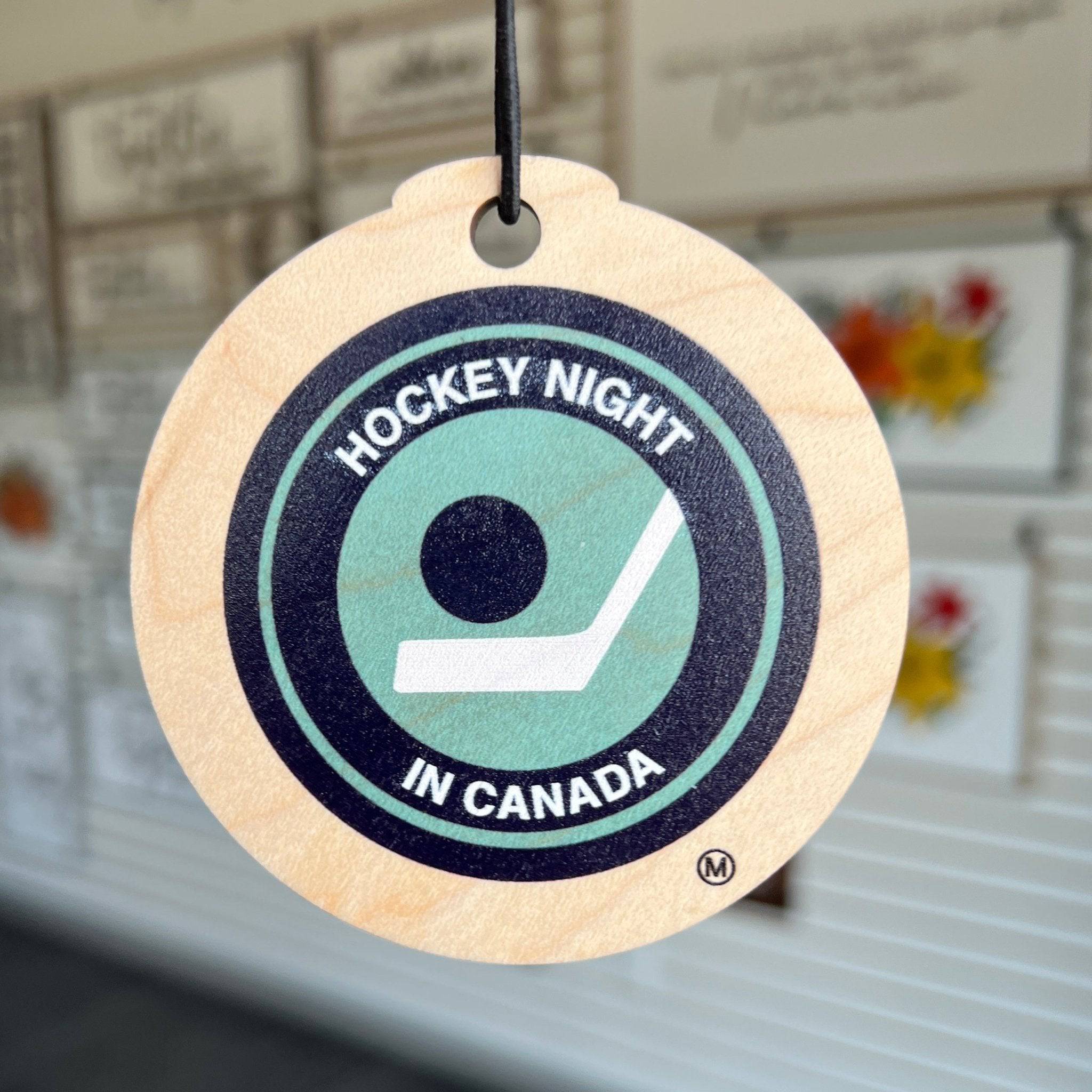 Retro Hockey Night in Canada Double Sided Maple CBC Collectors Ornament - Sticks & Doodles