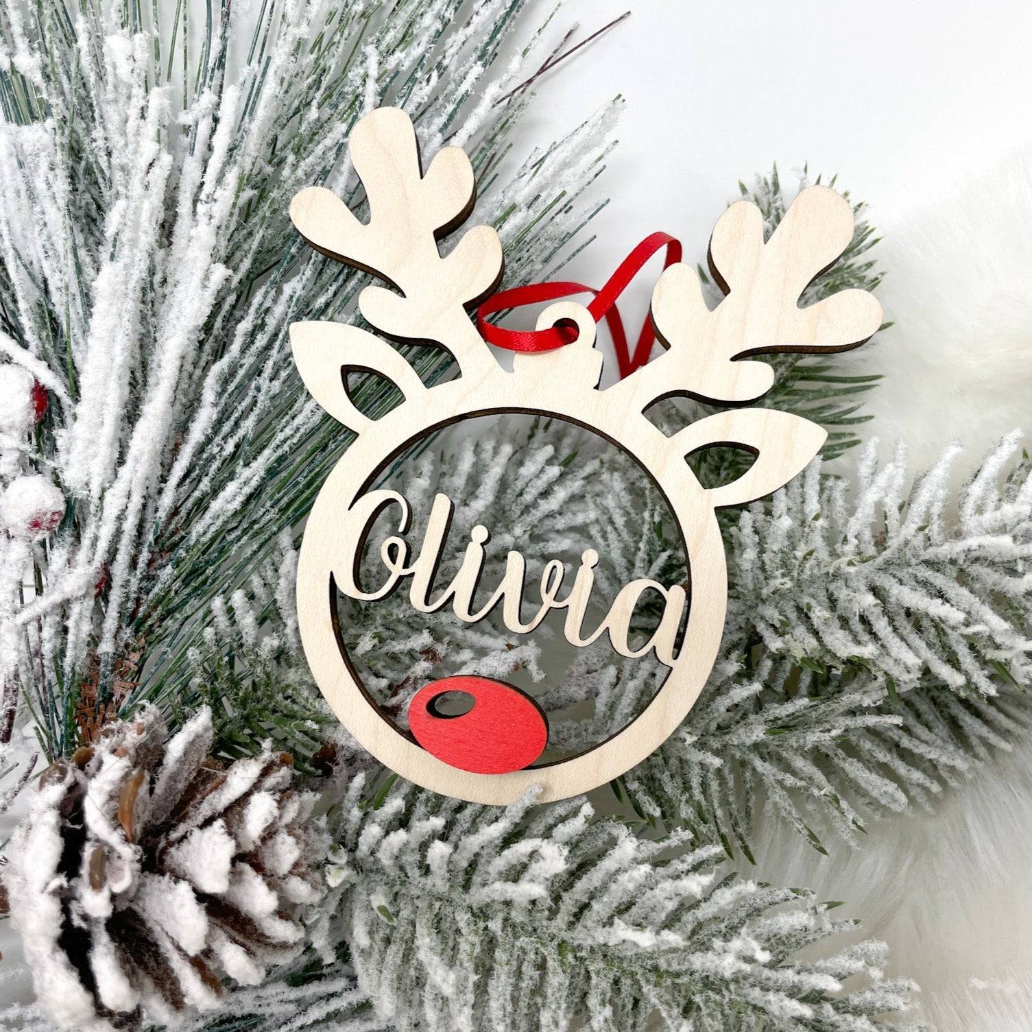 Rudolph Personalized Ornament - Sticks & Doodles