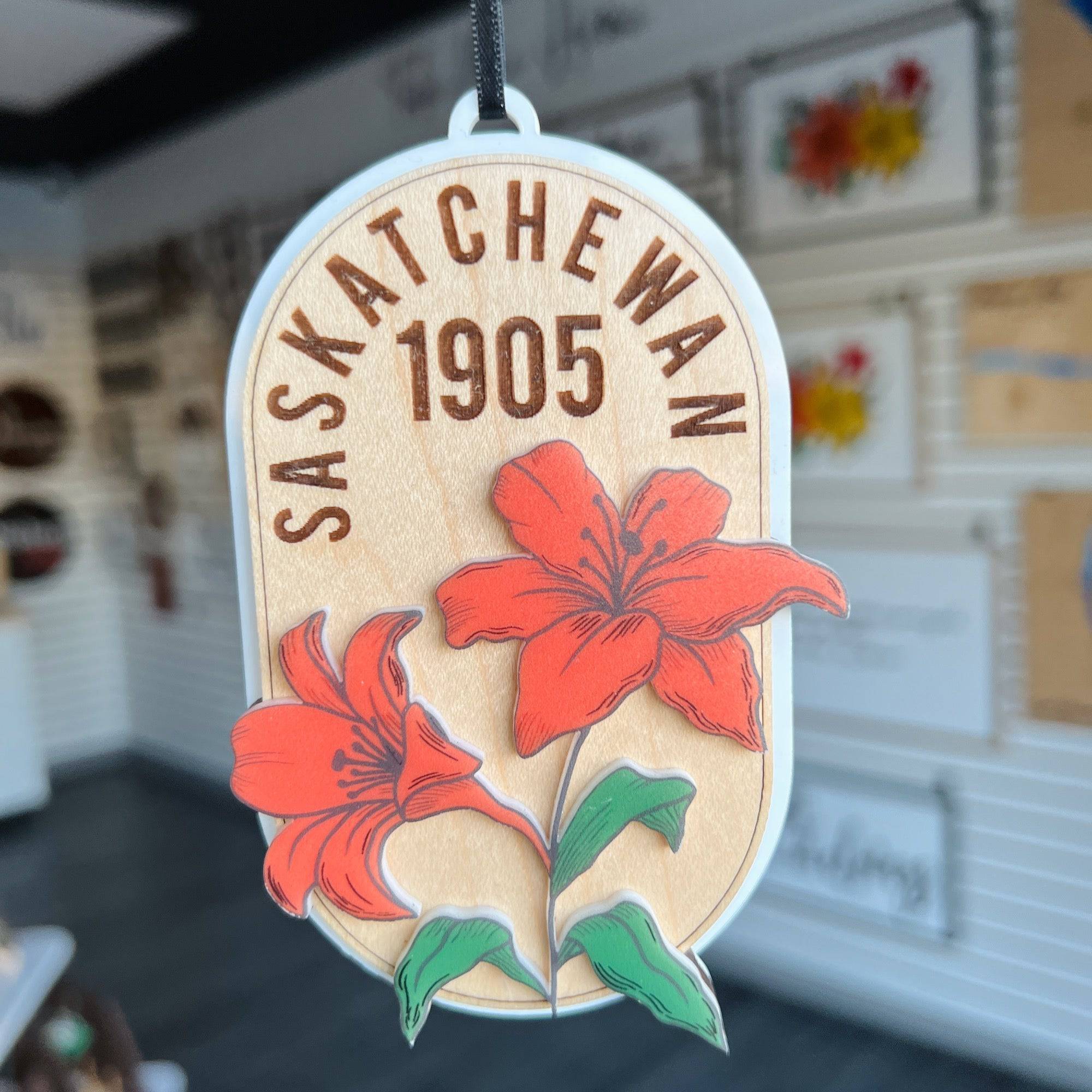 Saskatchewan 1905 Lily Ornament - Sticks & Doodles