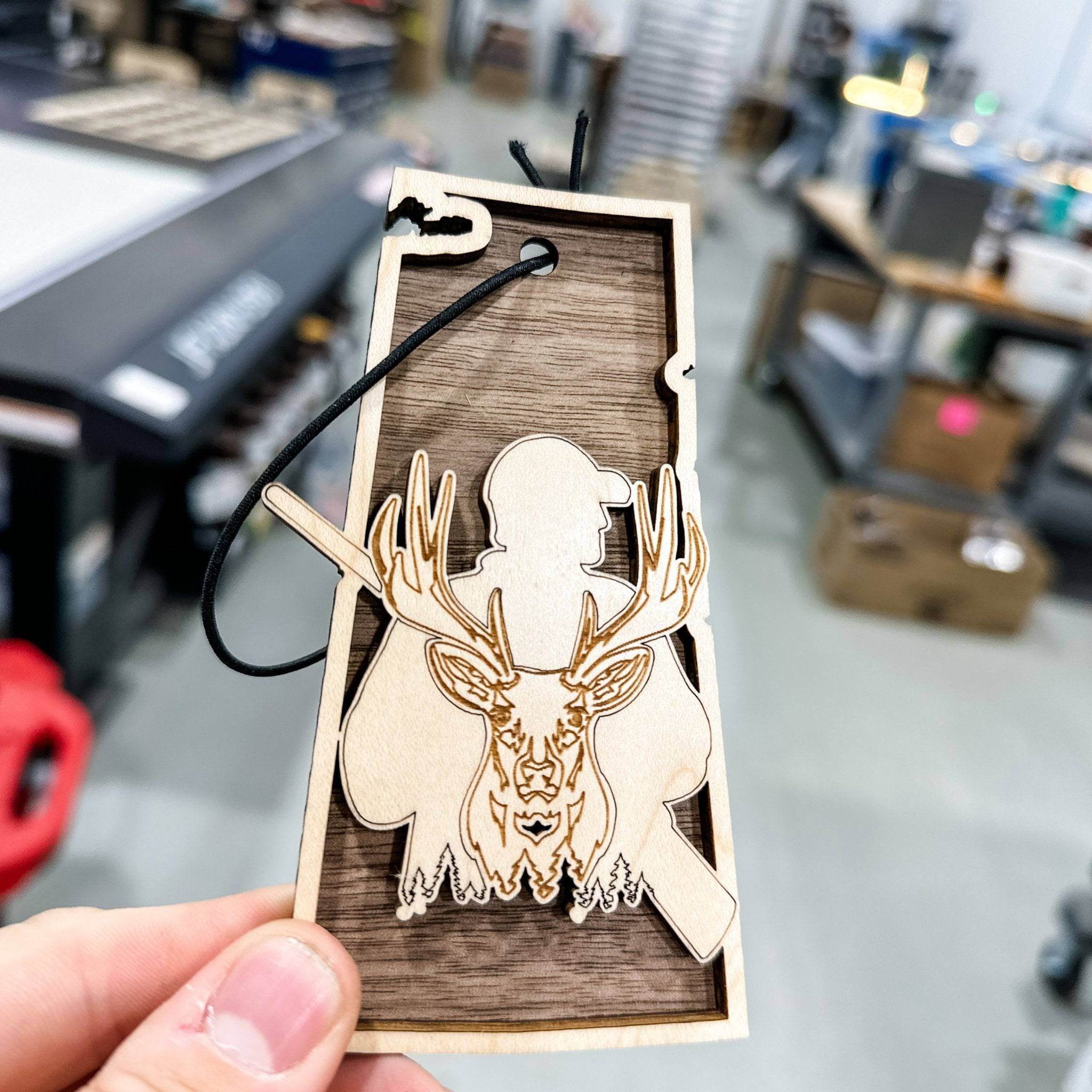 Saskatchewan Hunting 3D Wood Ornament - Sticks & Doodles