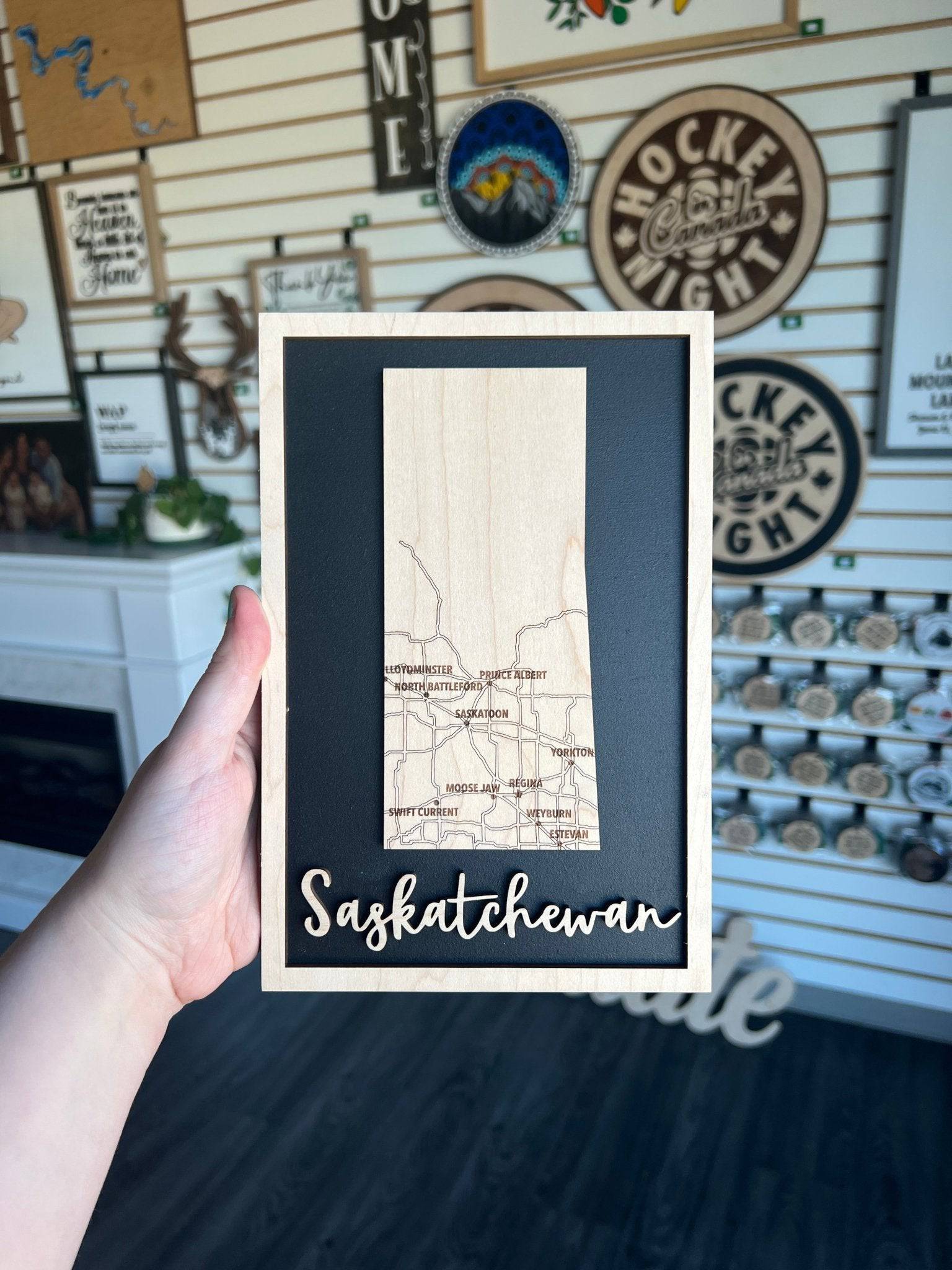 Saskatchewan Map Mini Sign - Sticks & Doodles